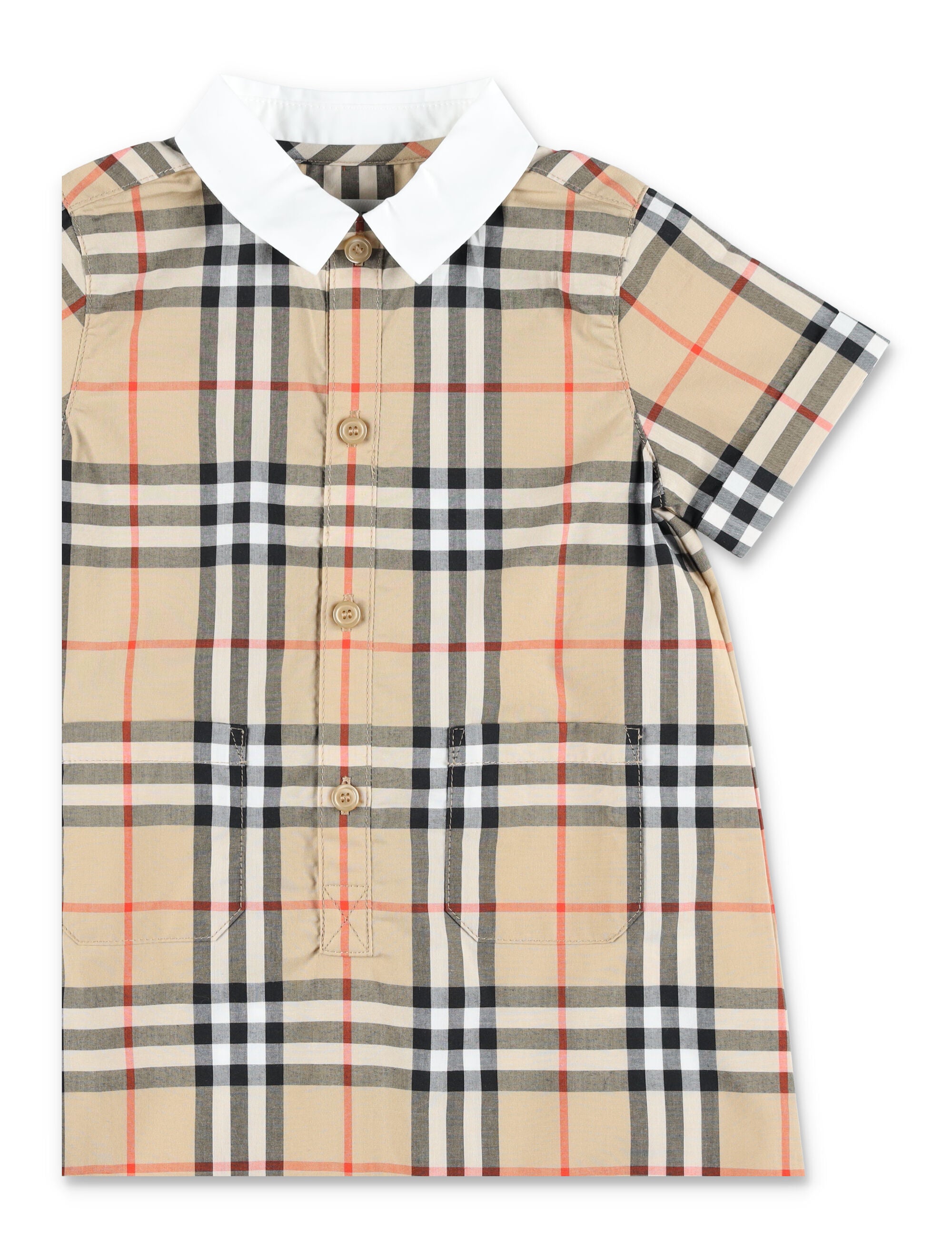 Burberry cotton Check romper for newborn Sand Ip Jumpsuit