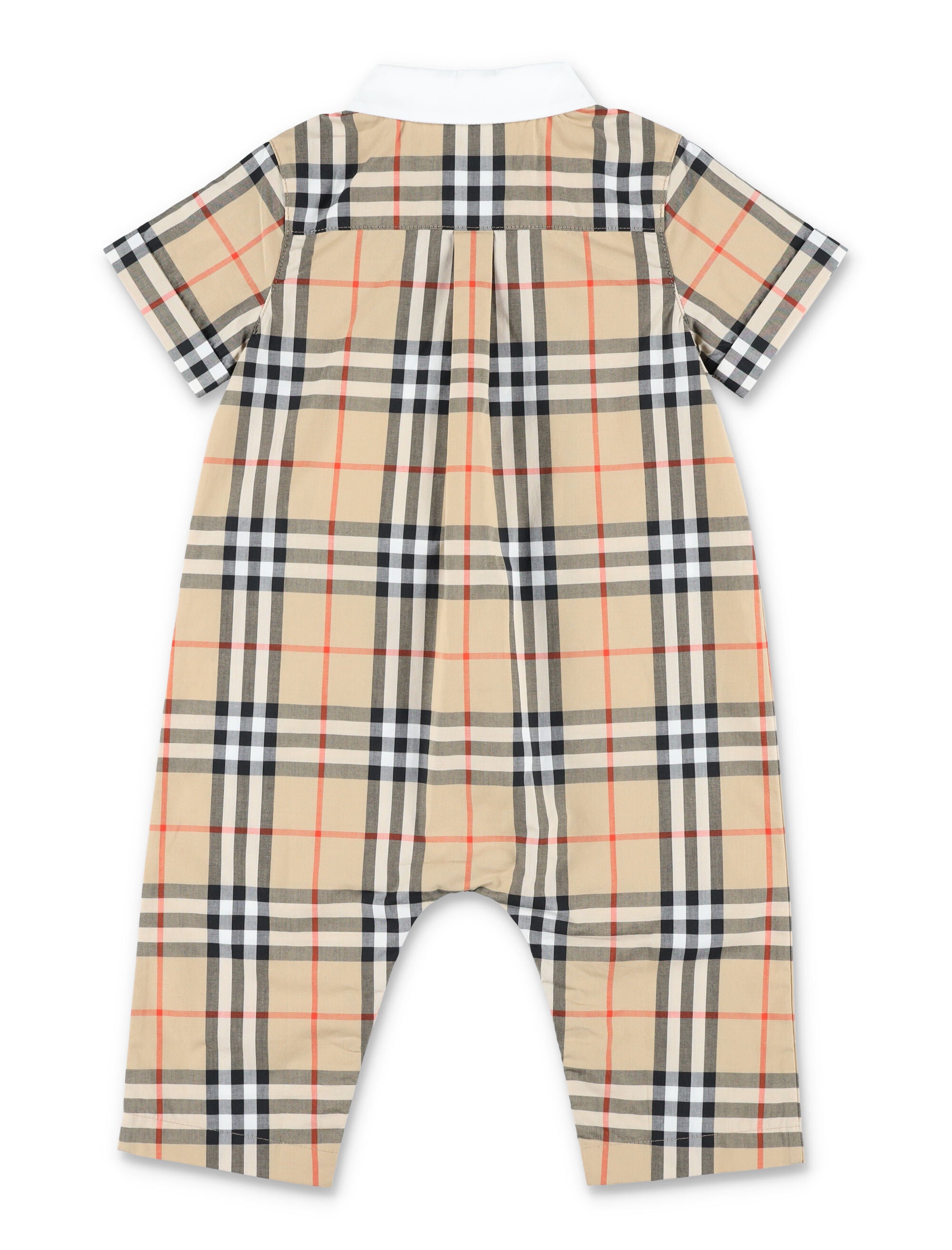 Burberry cotton Check romper for newborn Sand Ip Jumpsuit