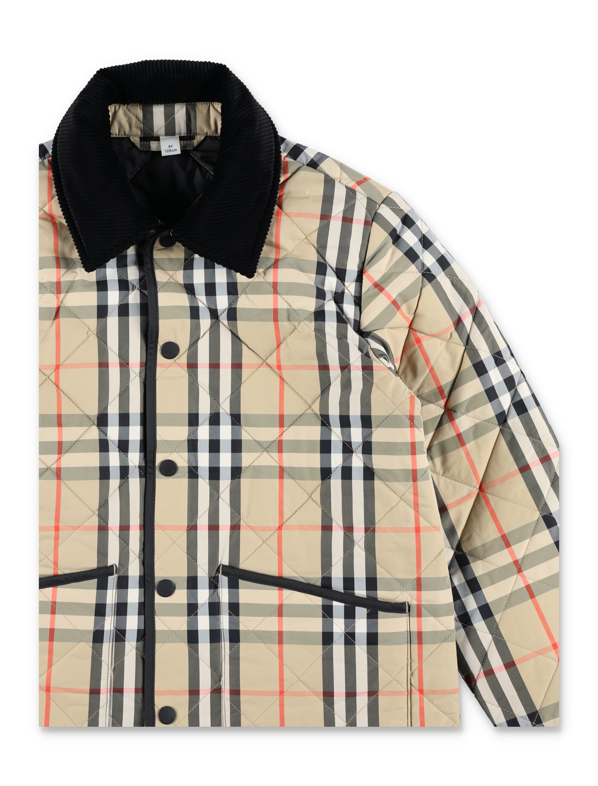 Burberry quilted nylon Check jacket for kids Sand Ip Polyamide