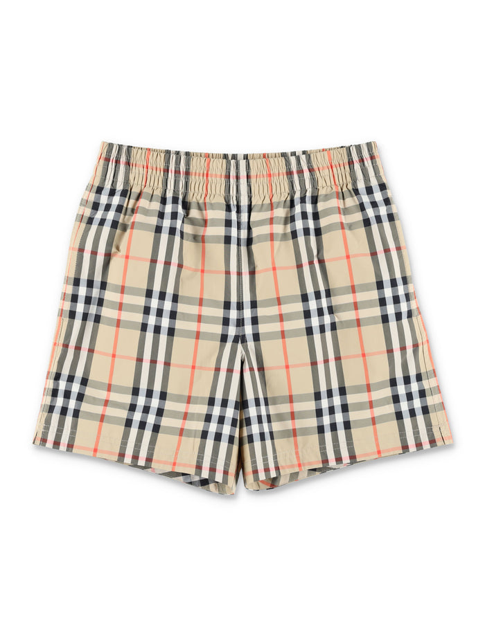 Burberry Check swim shorts for kids Sand Ip Polyamide Swimwear