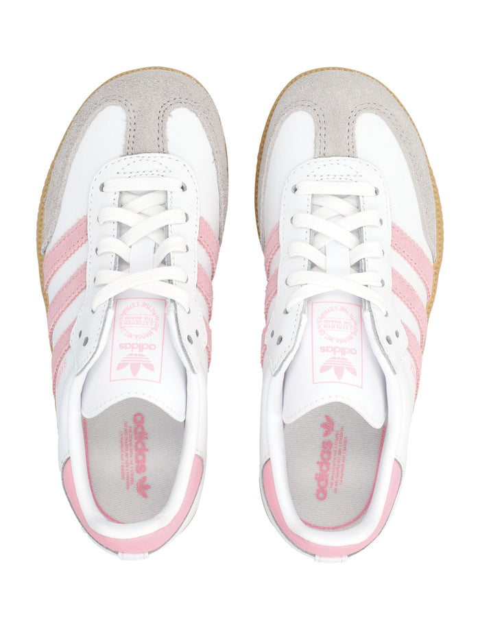 Adidas Originals white kids Samba OG sneakers White/pink Upper