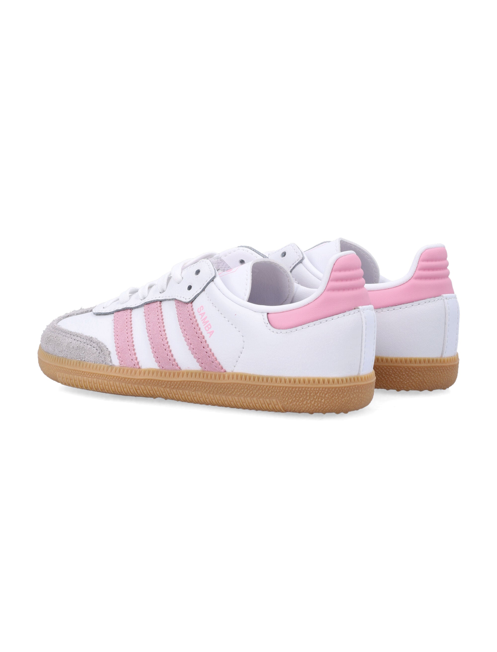 Adidas Originals white kids Samba OG sneakers White/pink Upper