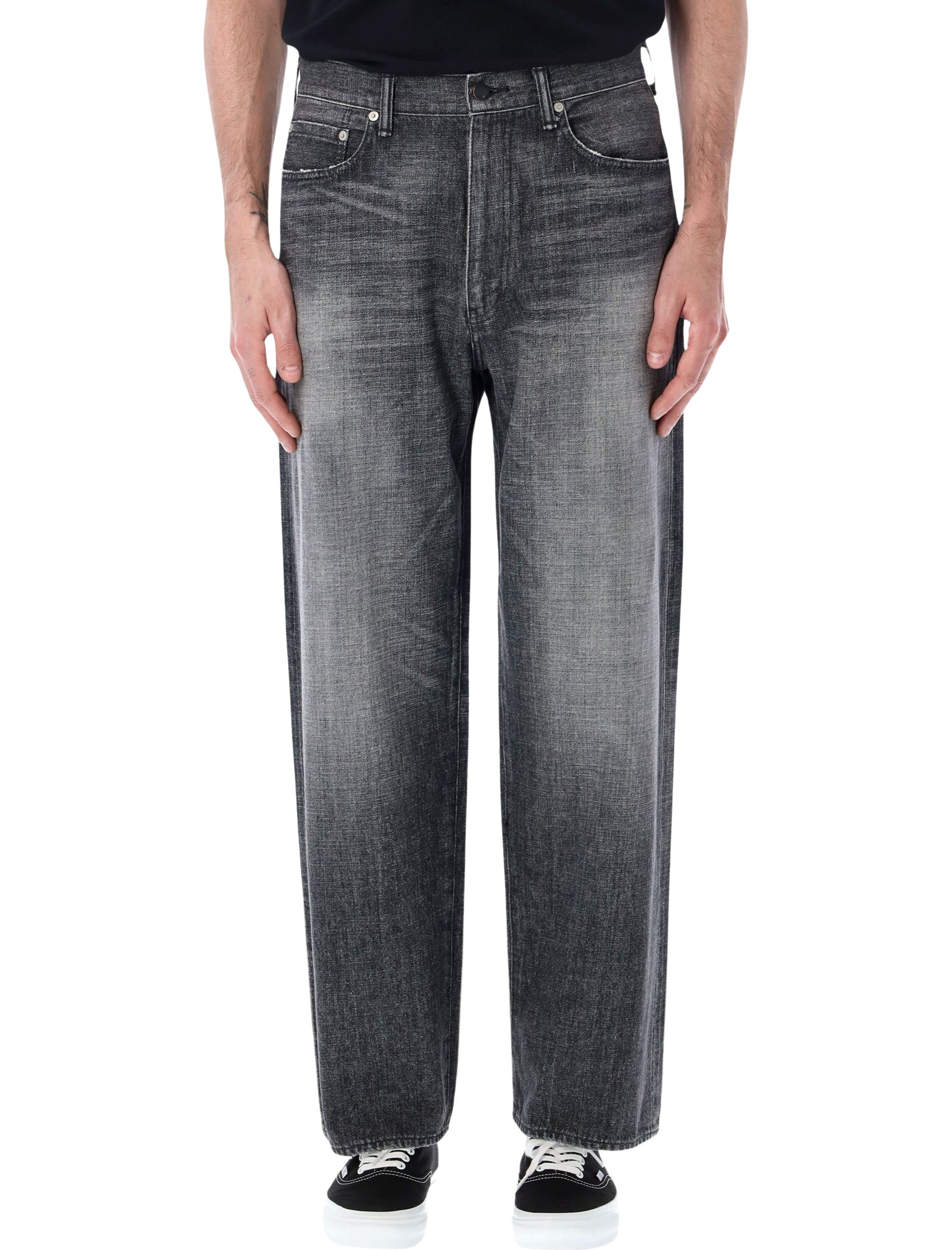 Nanamica Washed Selvedge Denim Jeans Vintage Black Cotton
