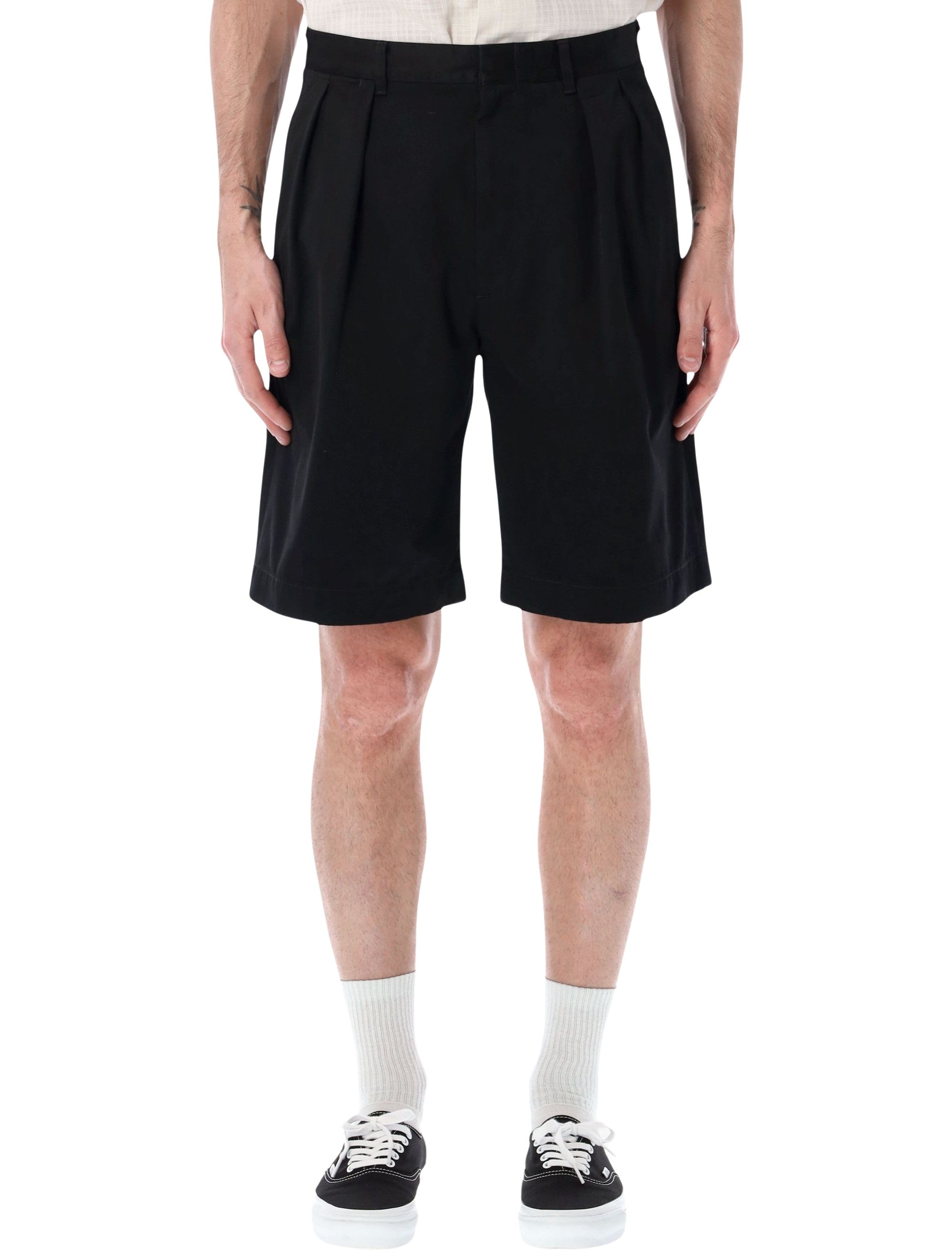 Nanamica Pleated Shorts Black Cotton