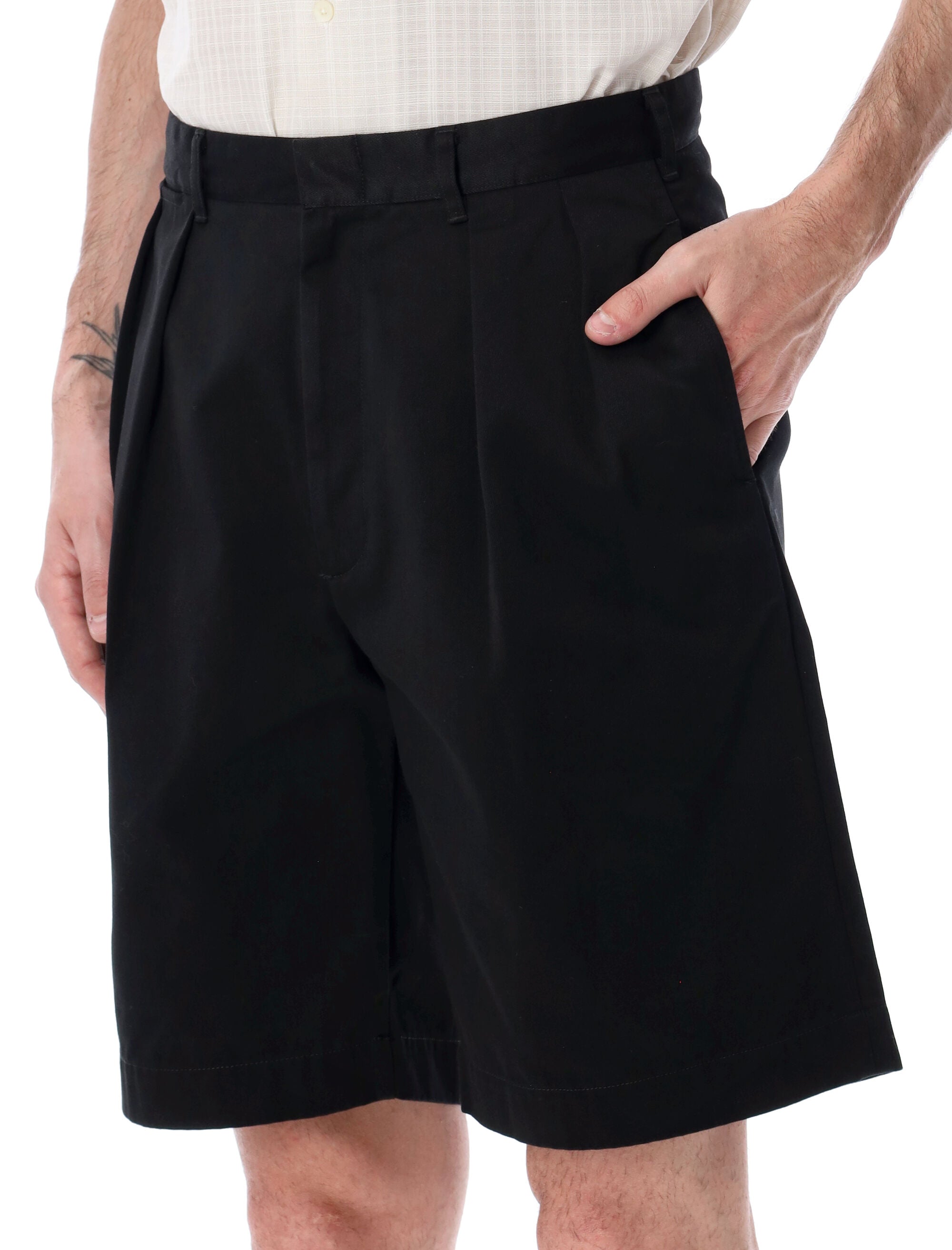 Nanamica Pleated Shorts Black Cotton