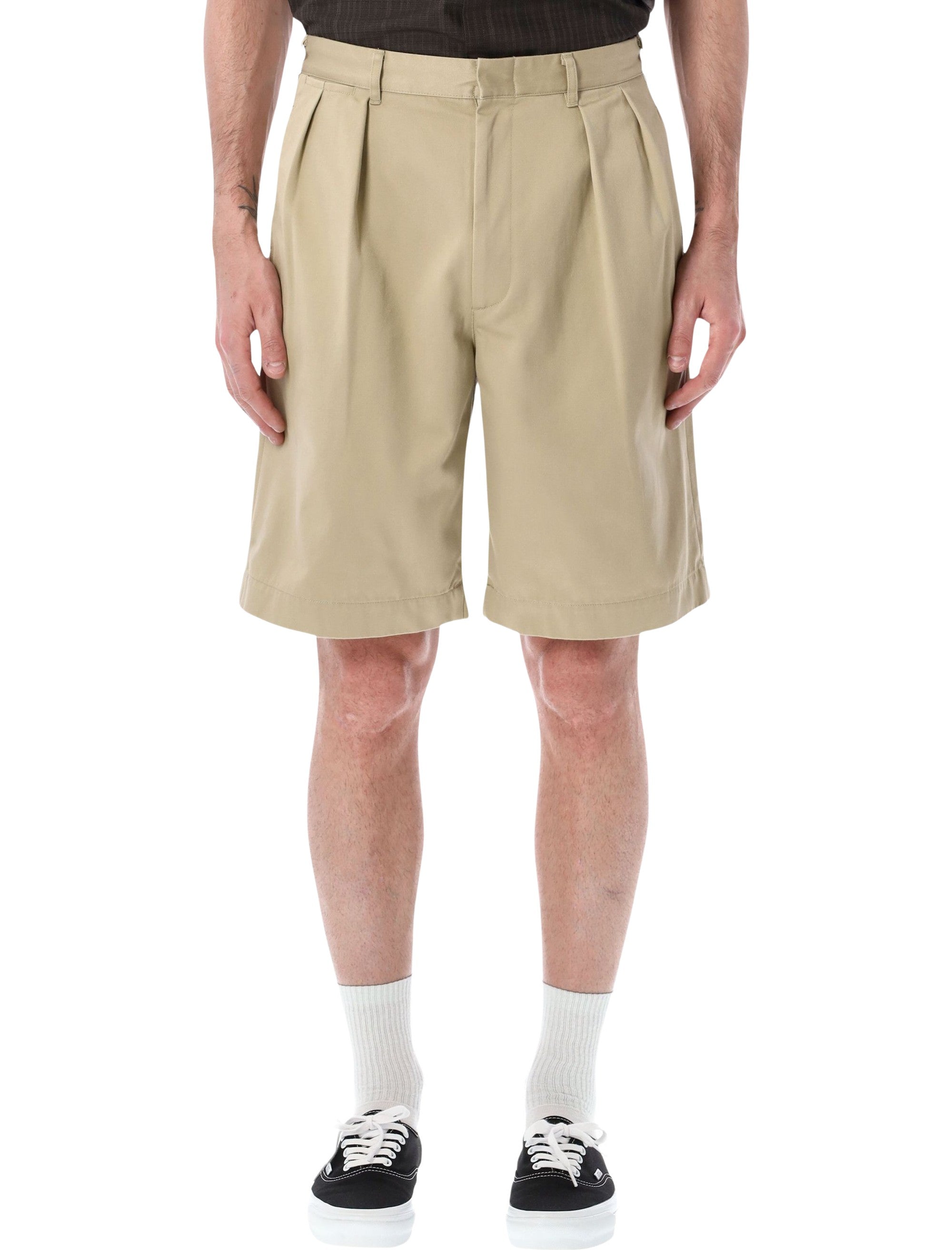 Nanamica Pleated Shorts Khaki Cotton