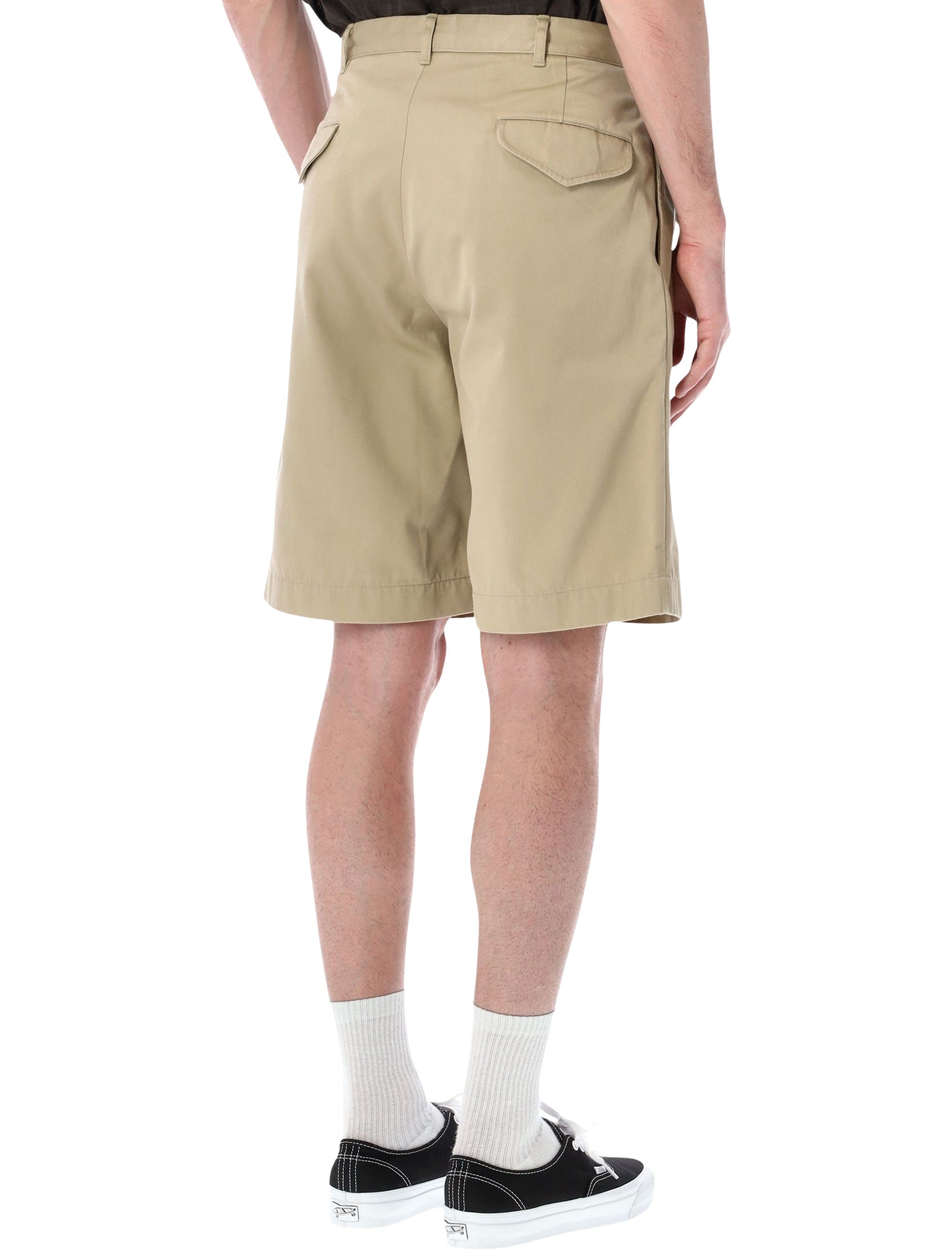 Nanamica Pleated Shorts Khaki Cotton