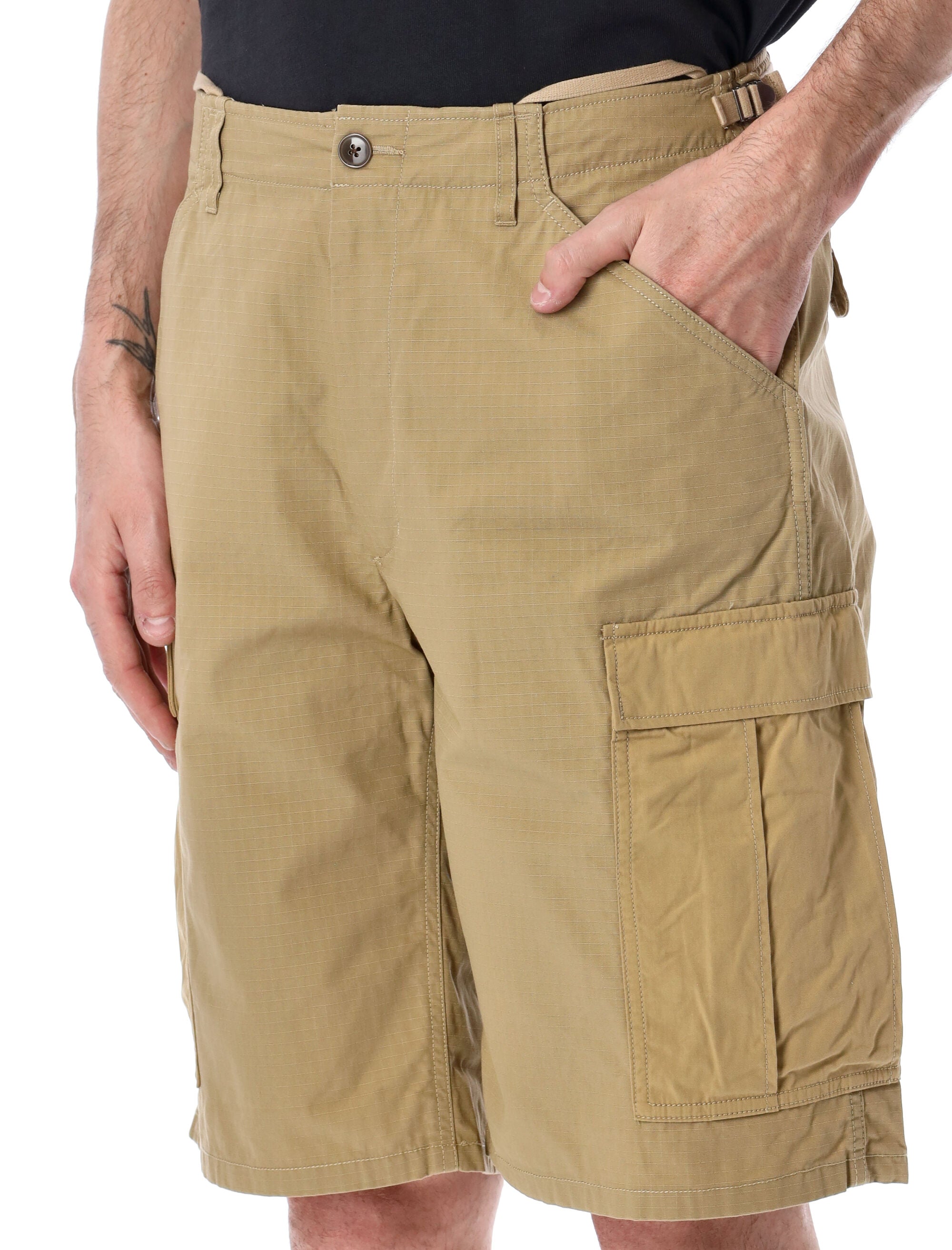 Nanamica Ripstop Cargo Shorts Beige Cotton