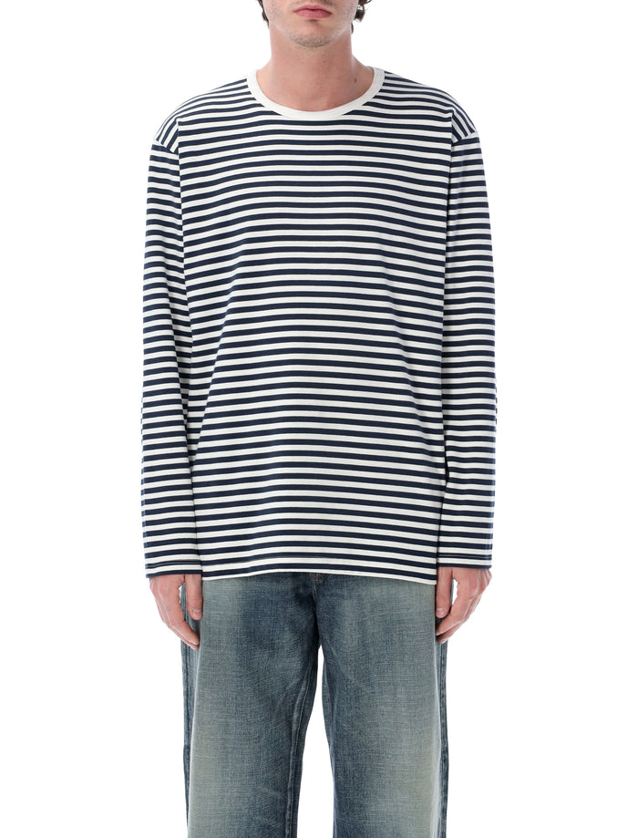 Nanamica Striped Long-Sleeve T-Shirt Navy White Cotton Tshirt