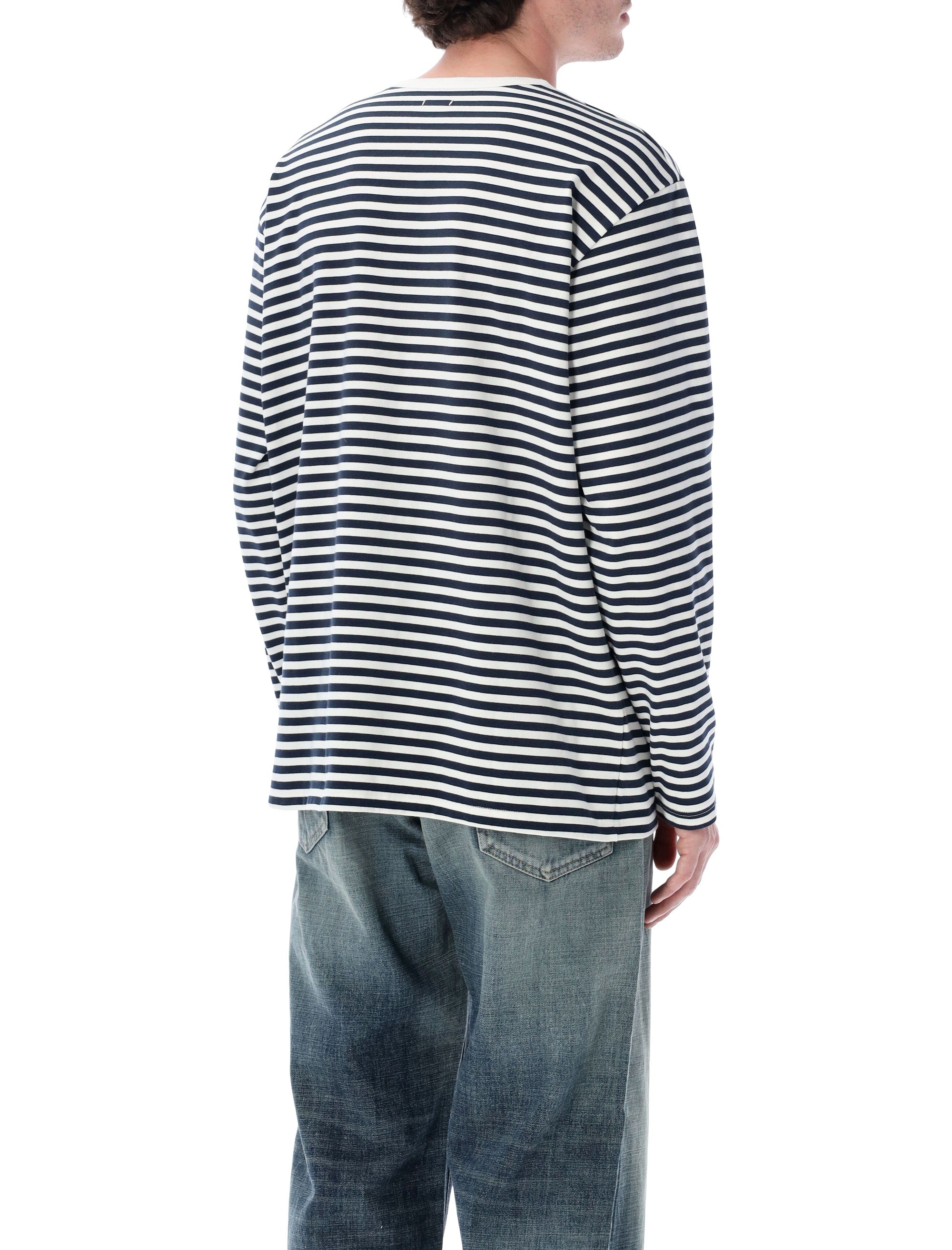 Nanamica Striped Long-Sleeve T-Shirt Navy White Cotton Tshirt