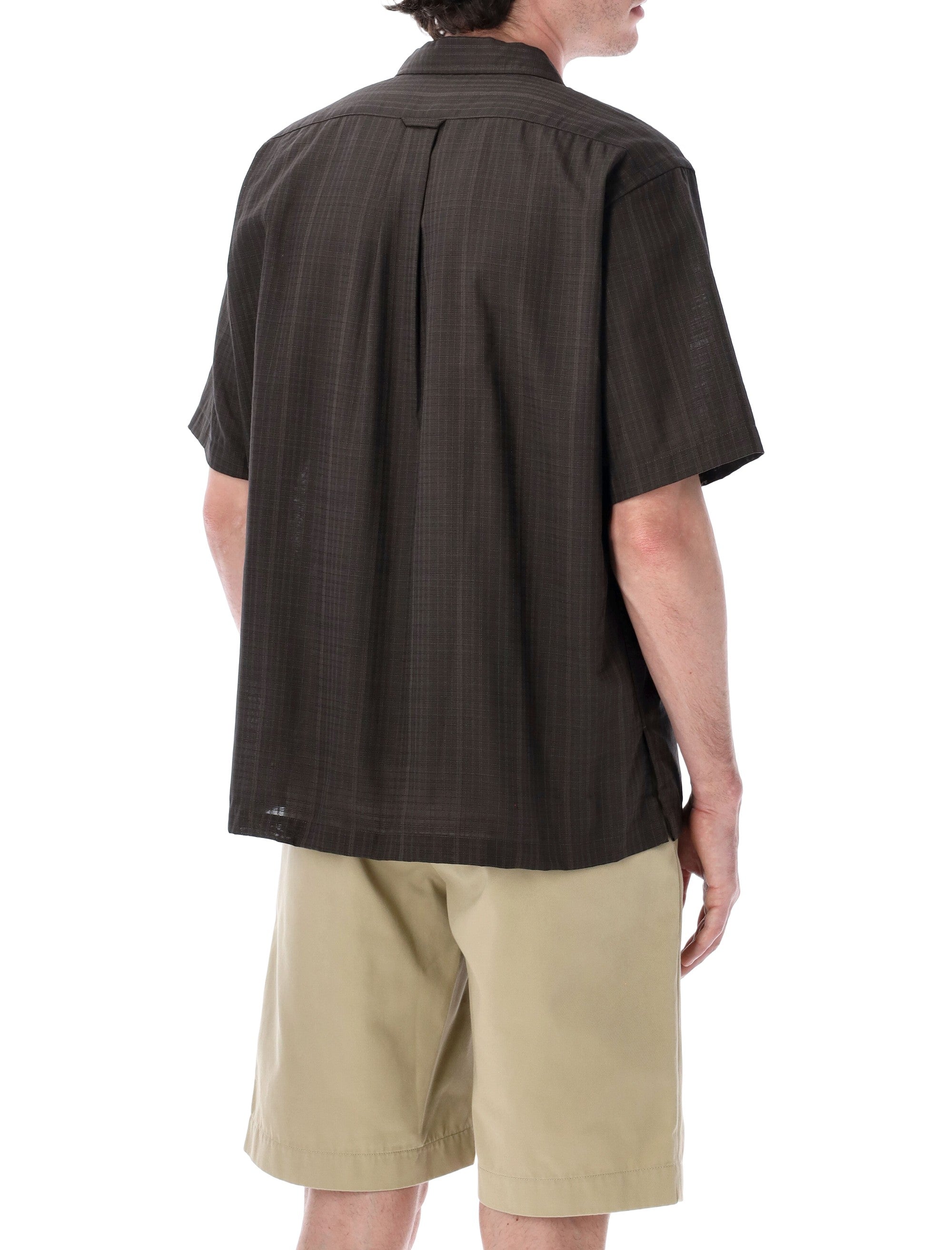 Nanamica Lightweight Textured Bowling Shirt Charcoal Polyester