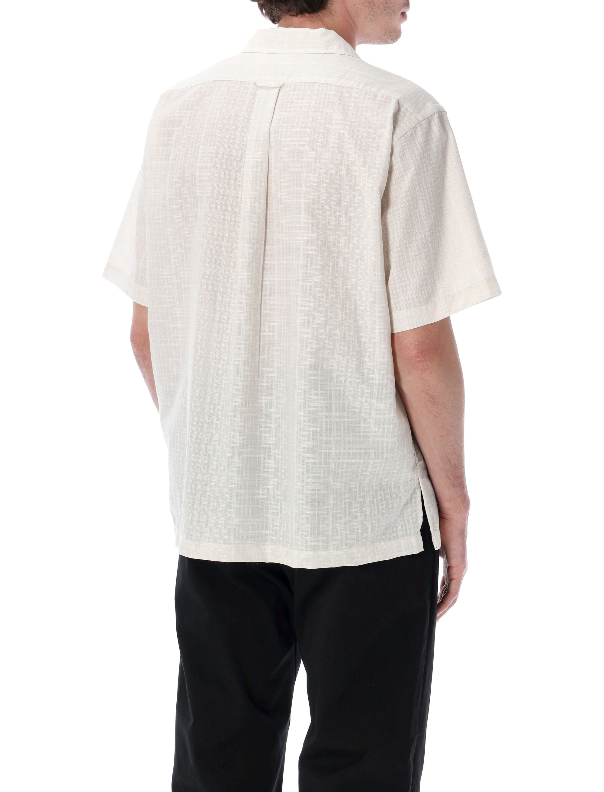Nanamica Lightweight Textured Bowling Shirt Off White Polyester