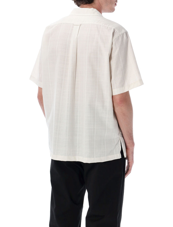 Nanamica Lightweight Textured Bowling Shirt Off White Polyester