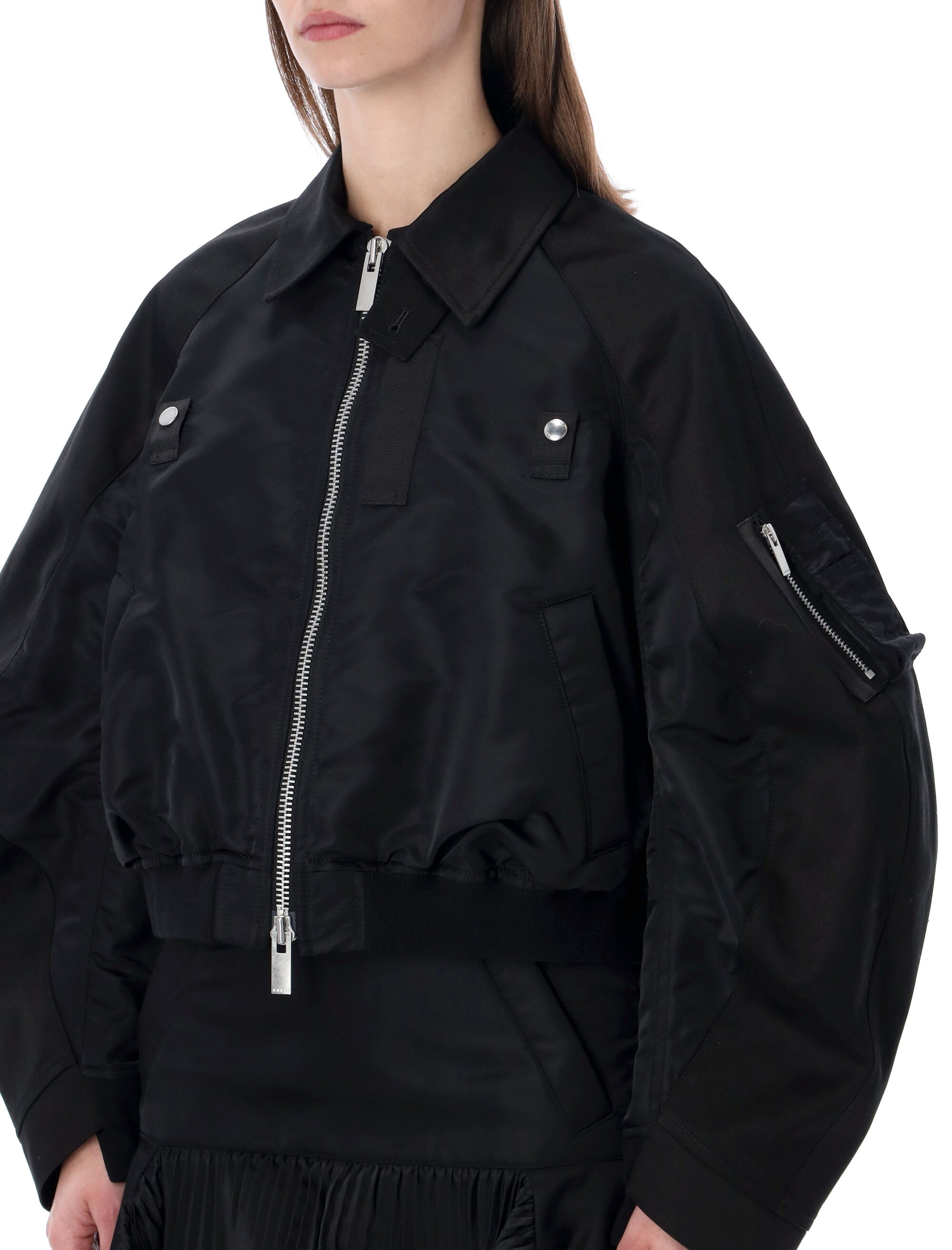 Sacai Chino Nylon Bomber Jacket Black