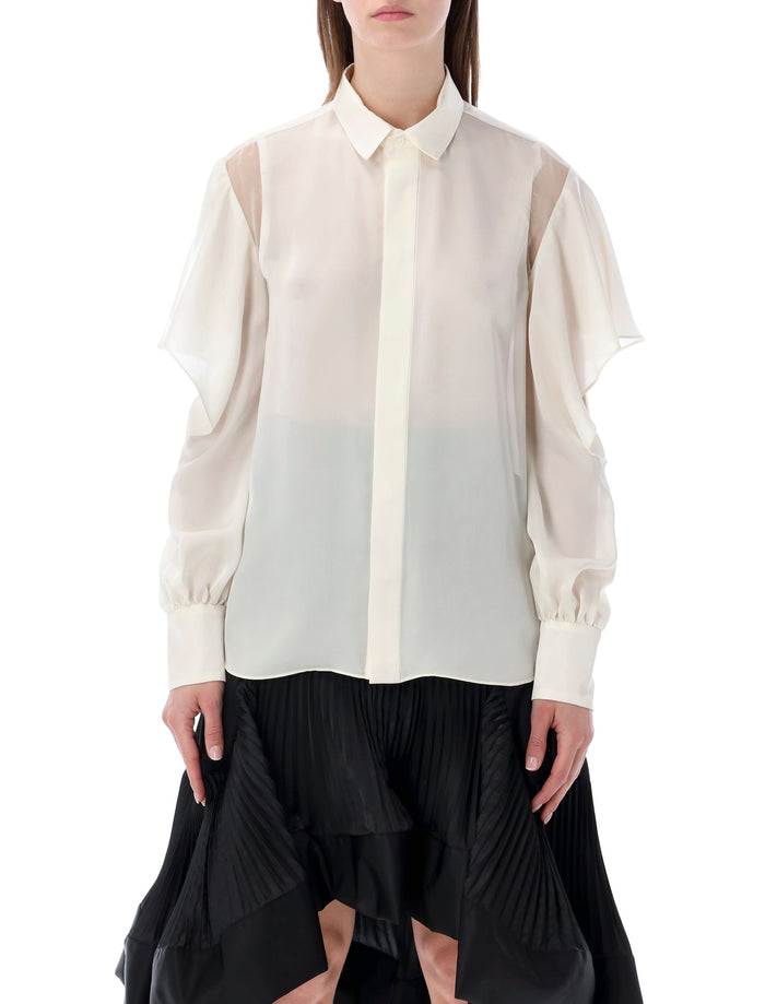 Sacai Satin Ecru Shirt Polyester