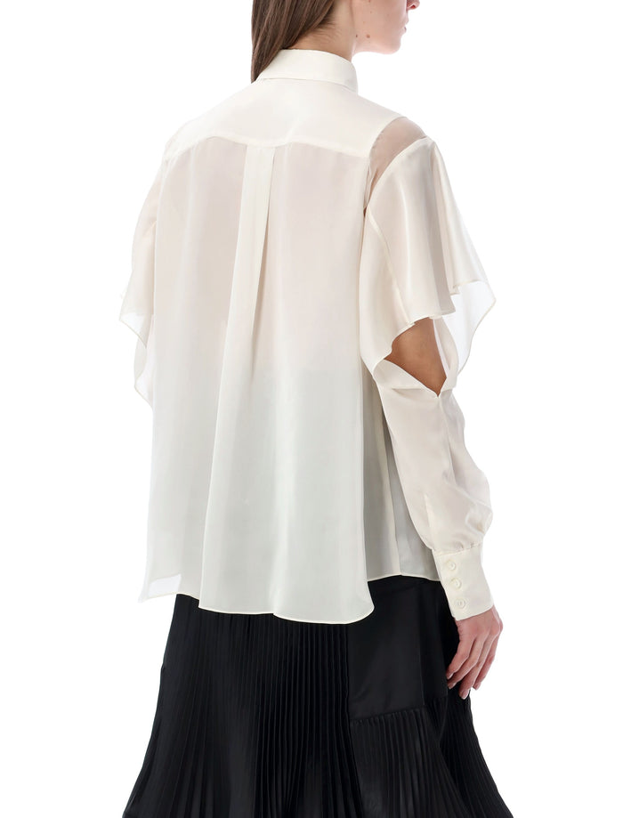 Sacai Satin Ecru Shirt Polyester