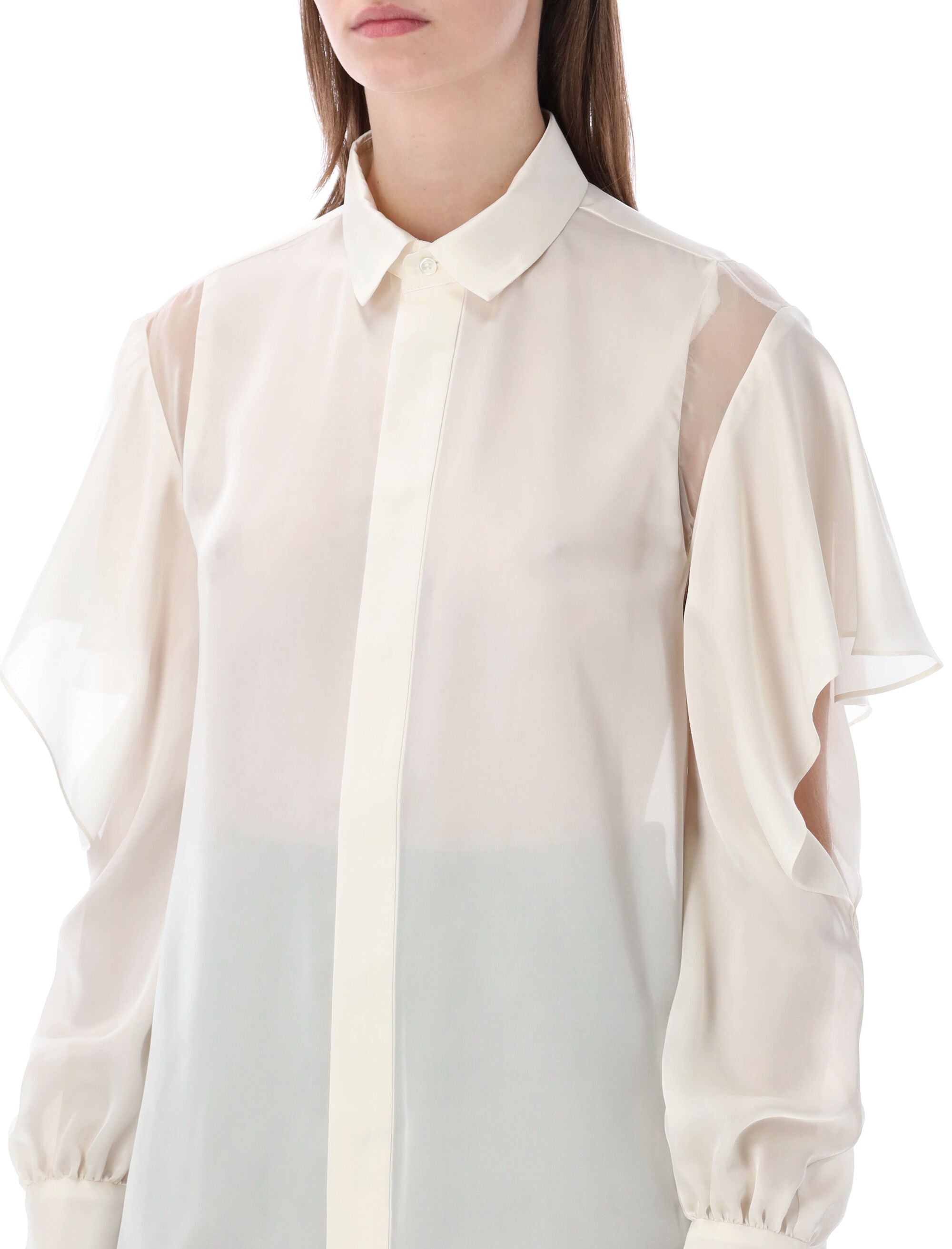 Sacai Satin Ecru Shirt Polyester