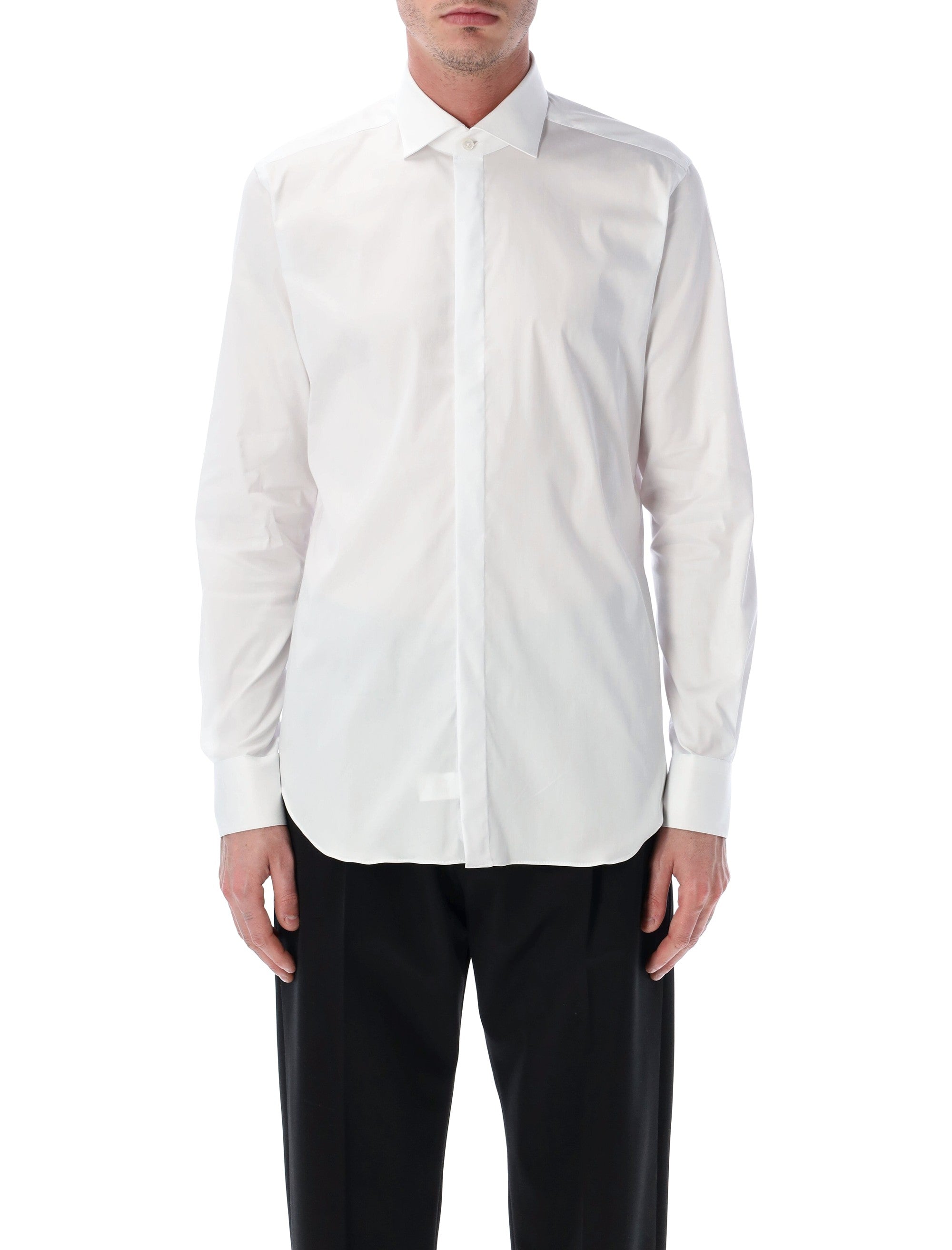 Xacus cotton poplin sartorial shirt White