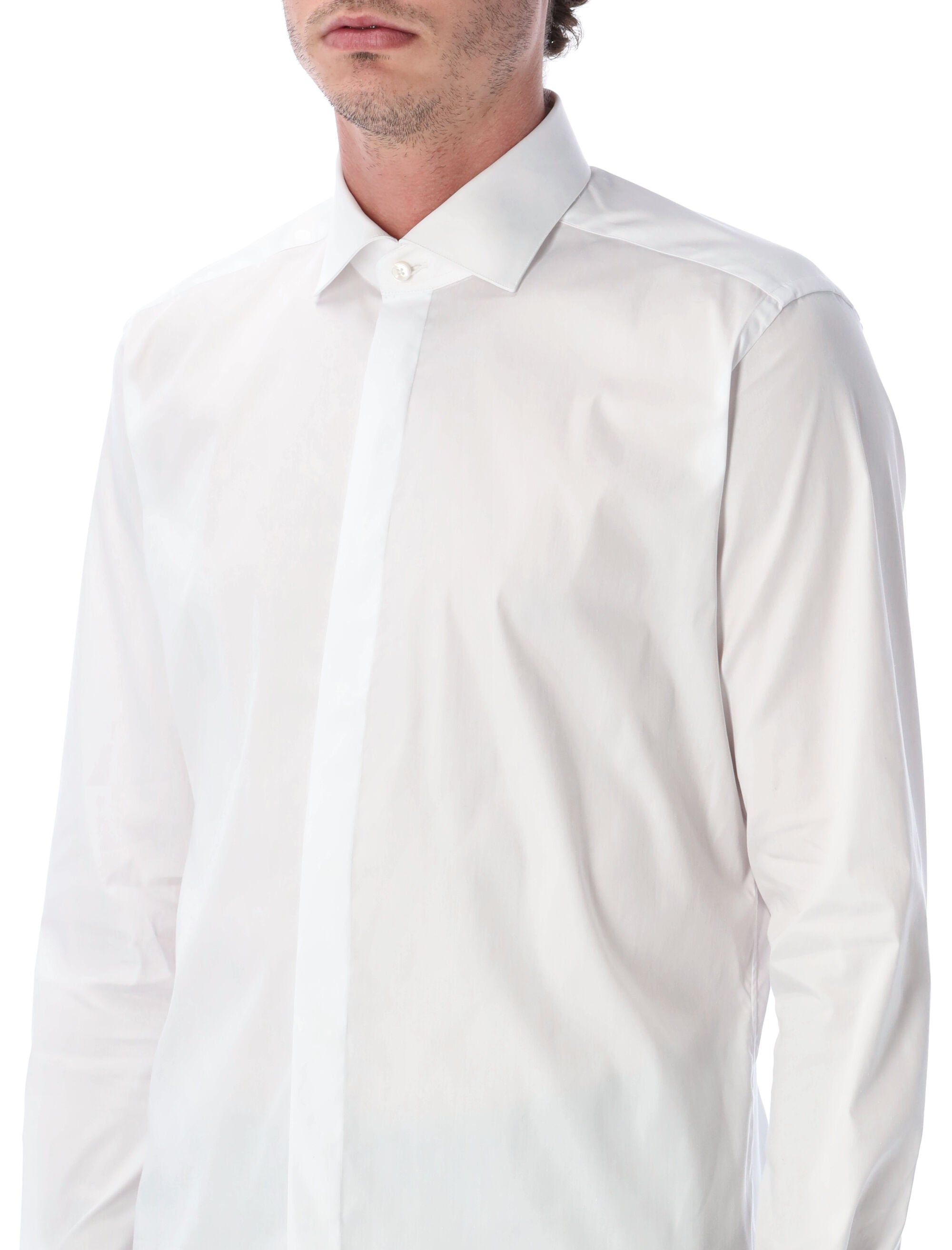 Xacus cotton poplin sartorial shirt White