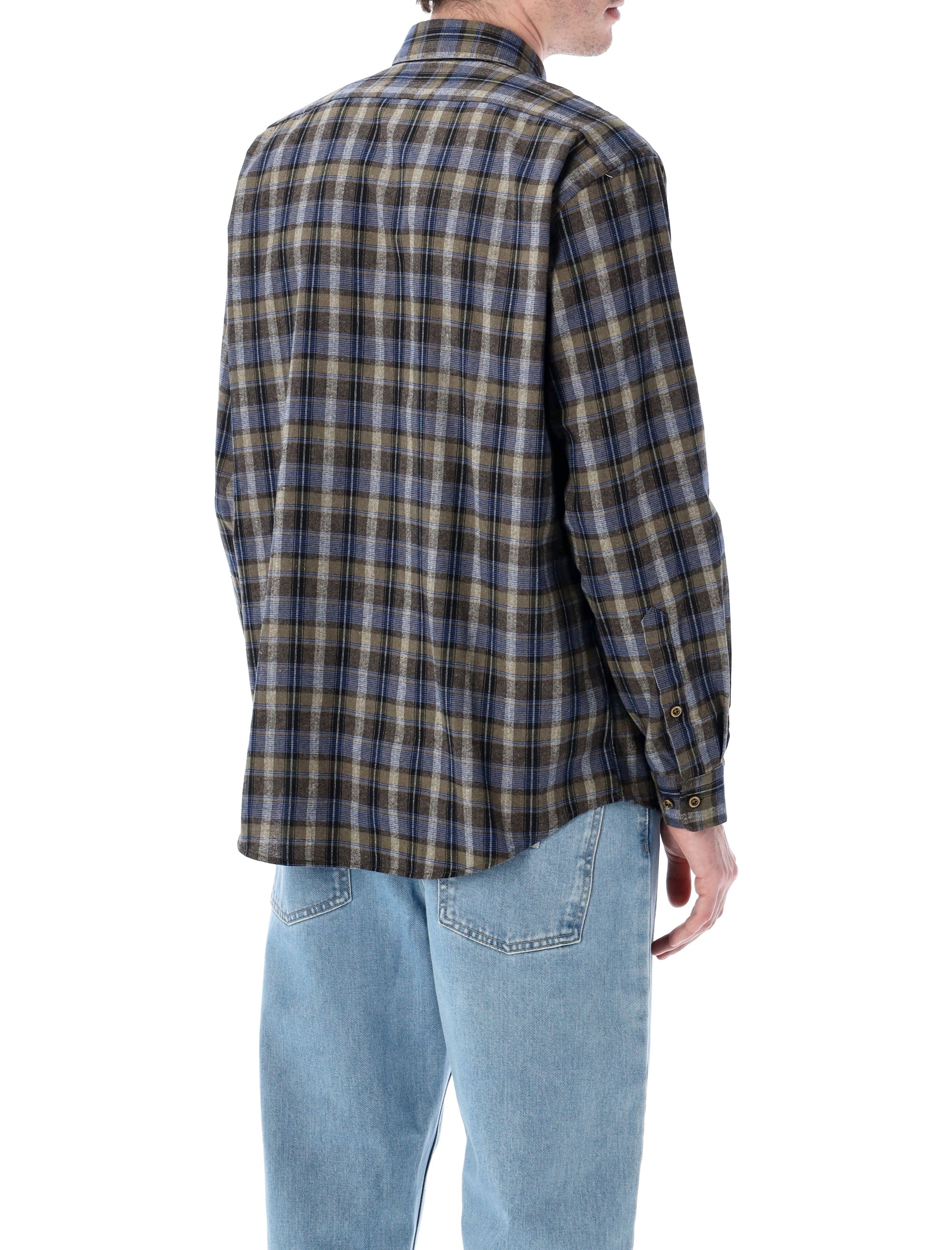 ERL plaid long-sleeve button-up shirt Grey Check Cotton