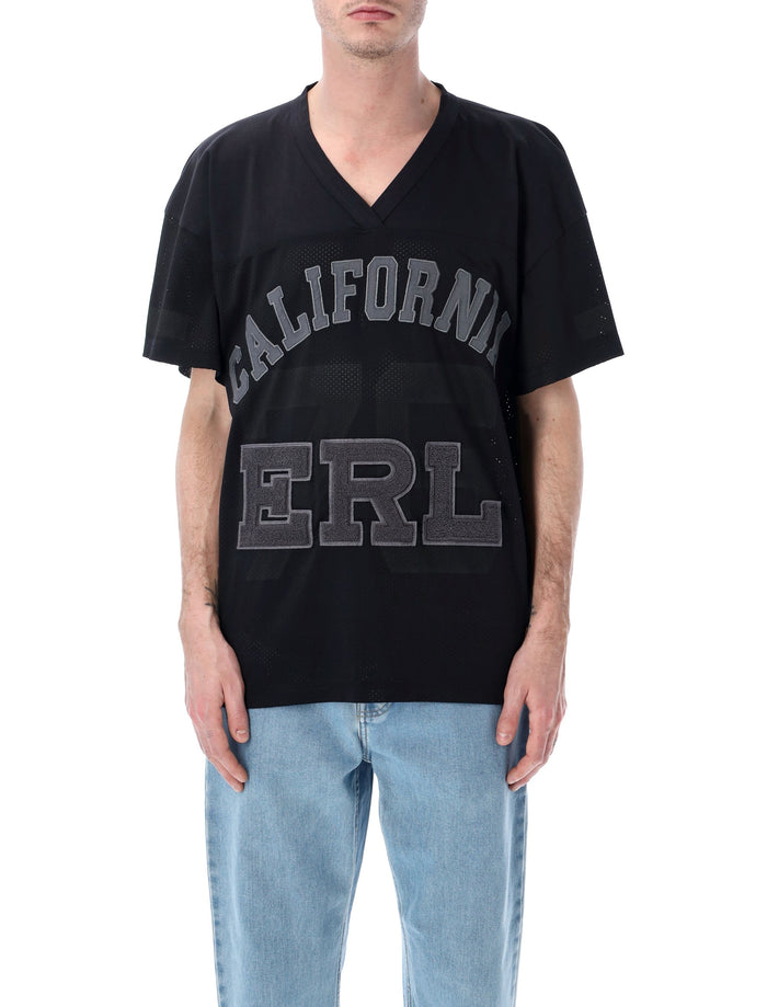 ERL mesh Football T-shirt Black Cotton