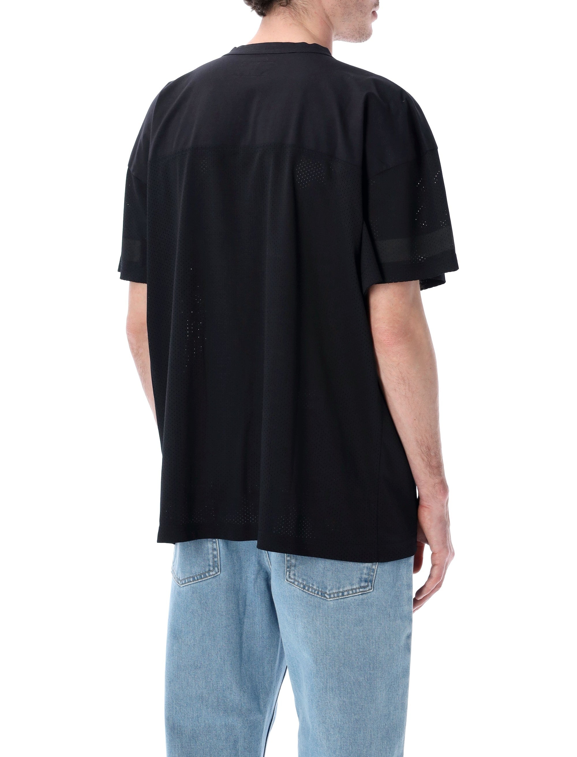 ERL mesh Football T-shirt Black Cotton