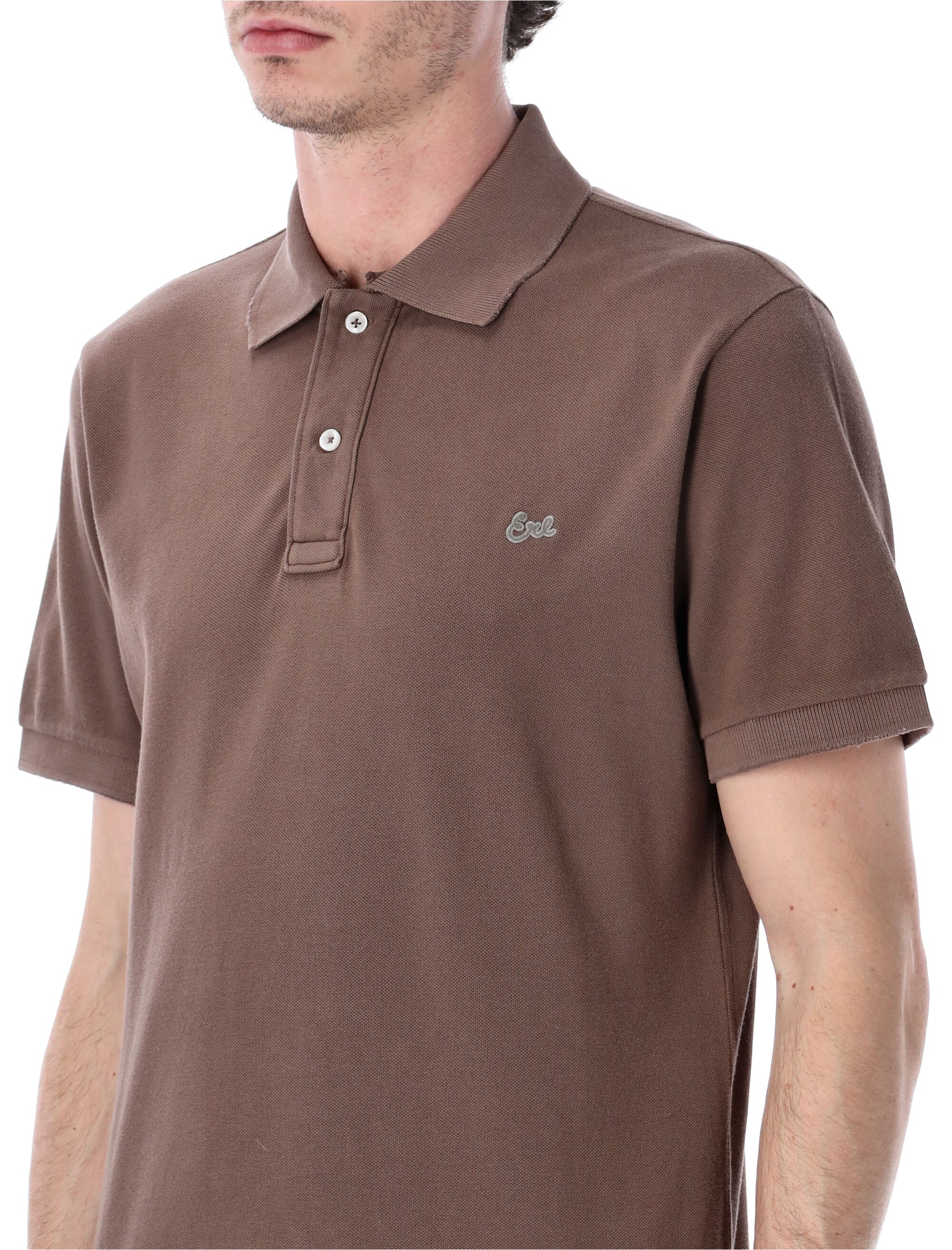 ERL cotton piqué polo shirt Brown T-shirt