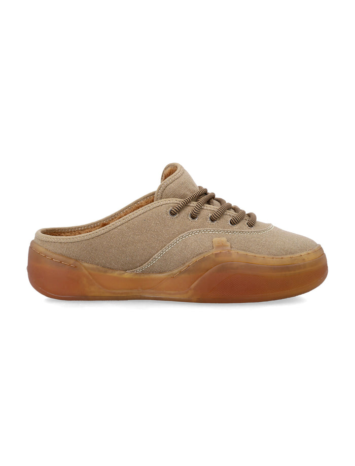 ERL Canvas Mule Sneakers Brown Cotton Midsole