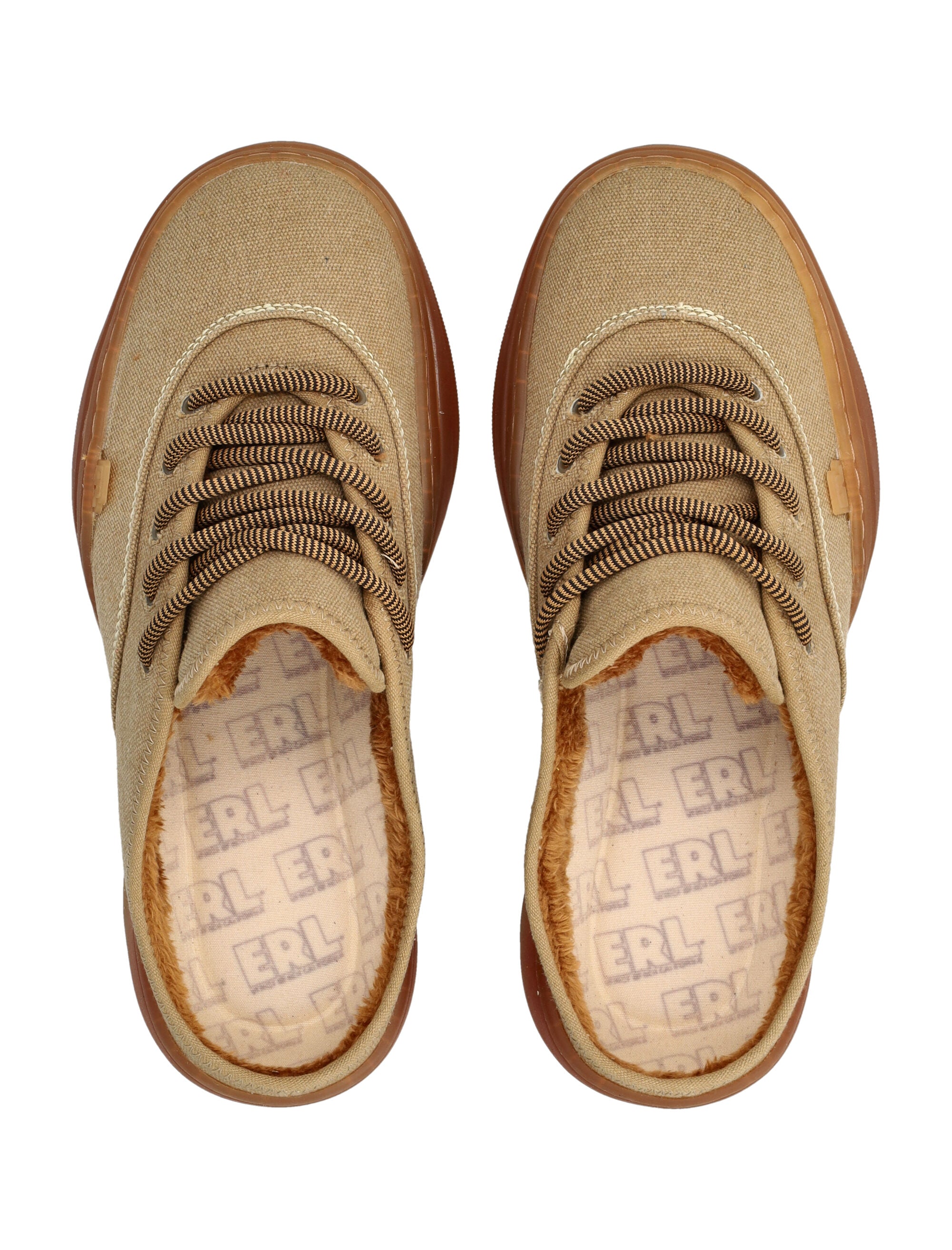ERL Canvas Mule Sneakers Brown Cotton Midsole