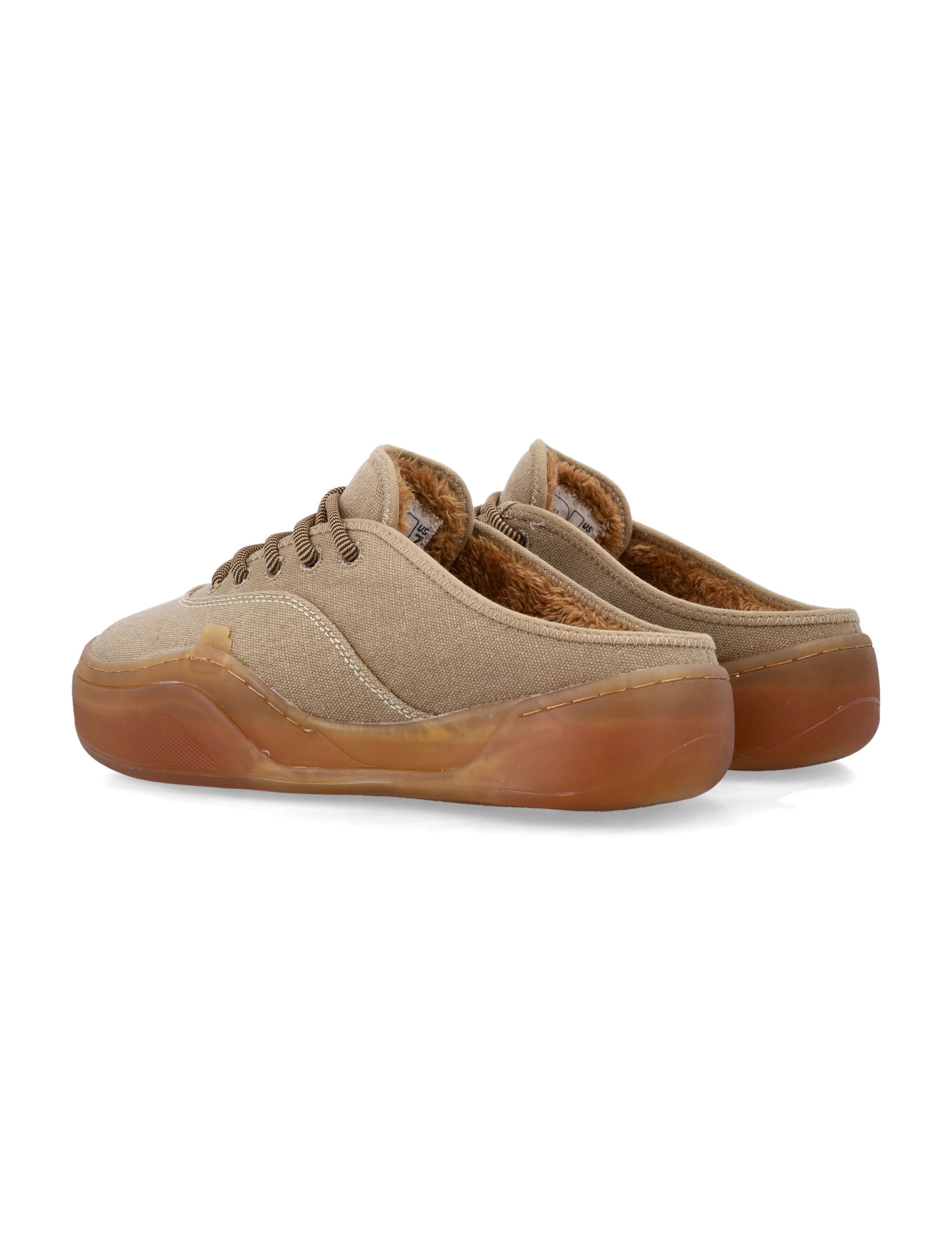 ERL Canvas Mule Sneakers Brown Cotton Midsole