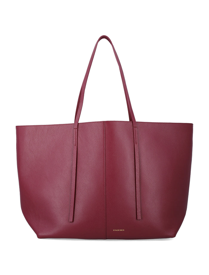Abilla leather tote bag By Malene Birger Cabernet Cow