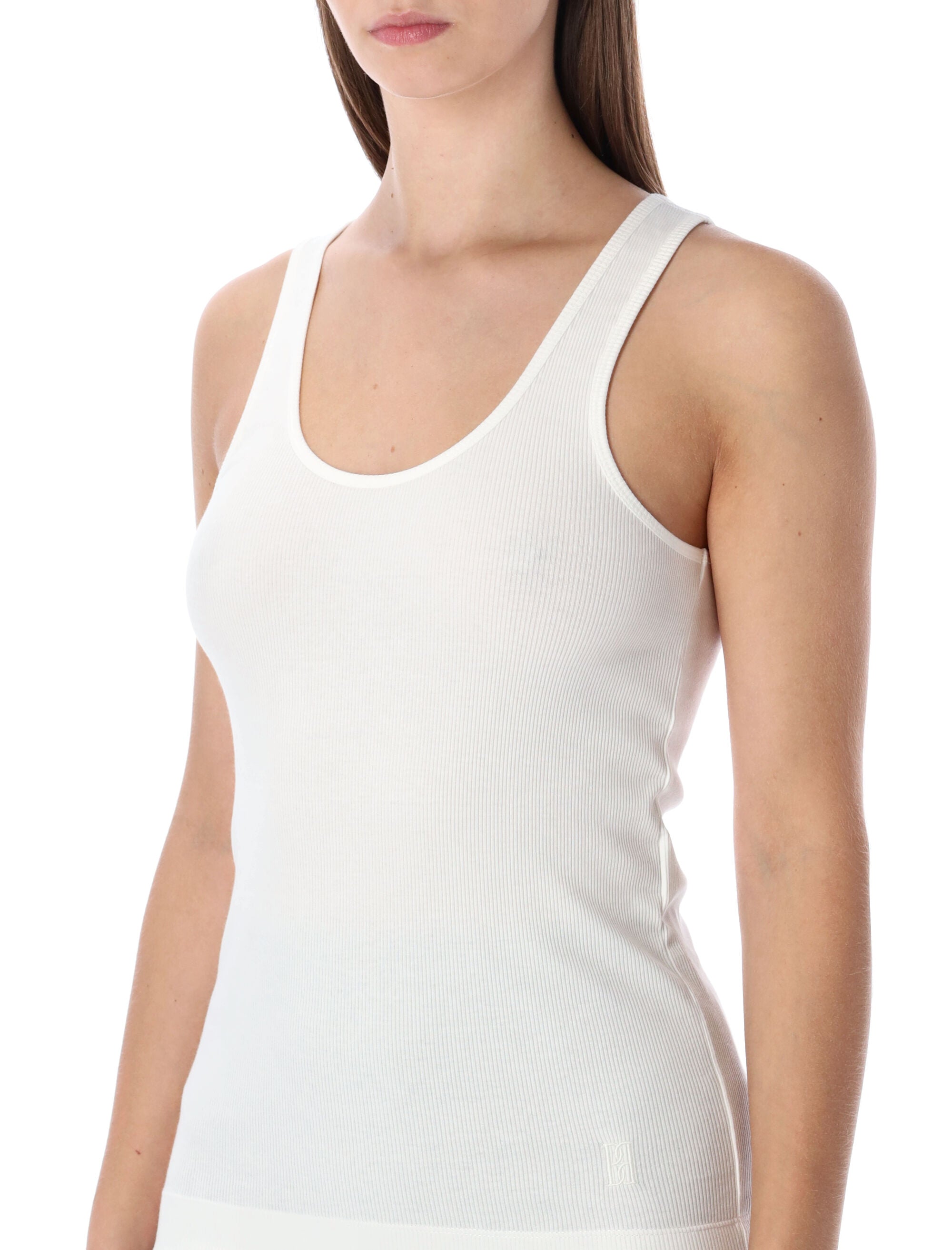 By Malene Birger Anisa ribbed tank White Cotton Organic Top