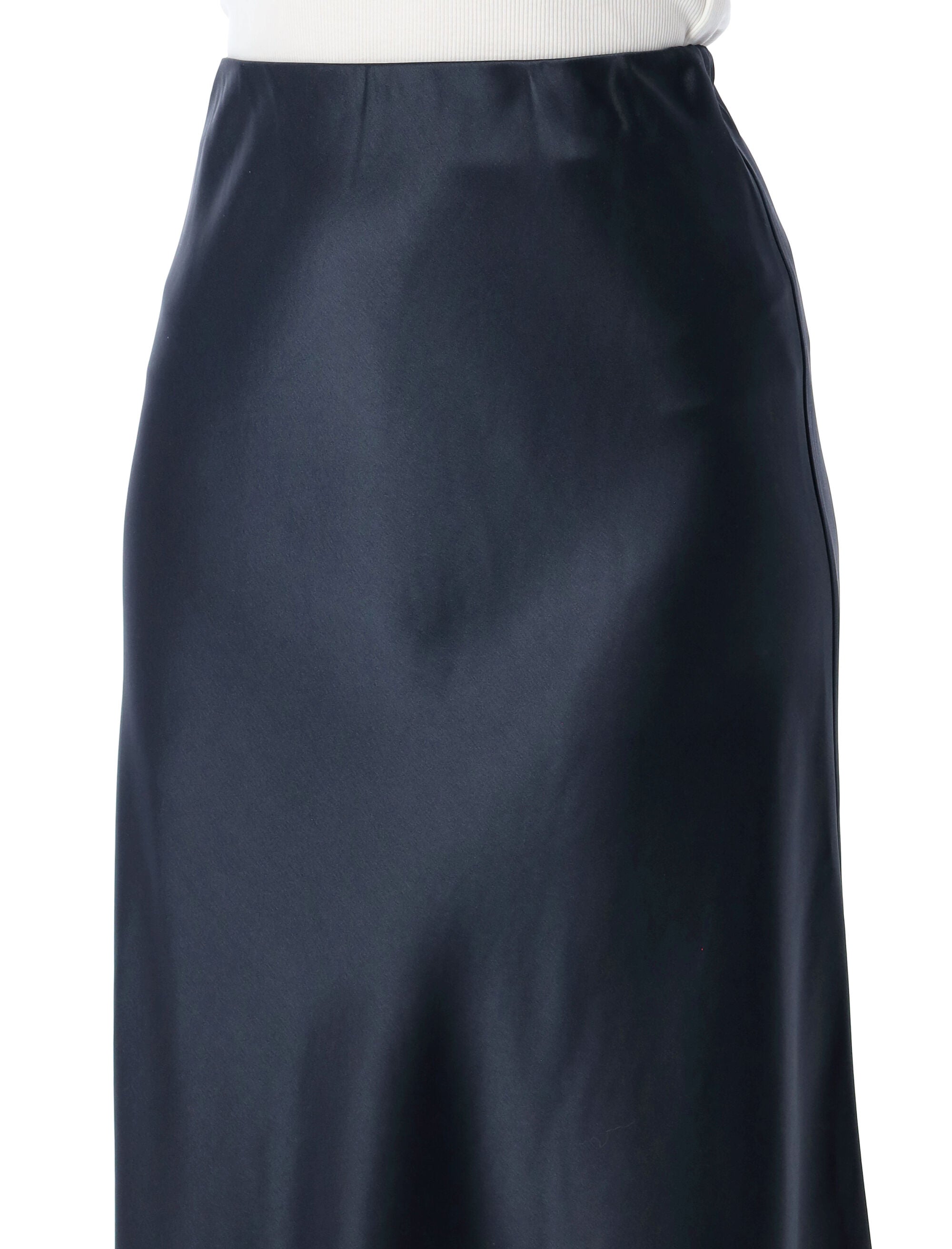 By Malene Birger satin midi skirt Night Sky Blue Acetate