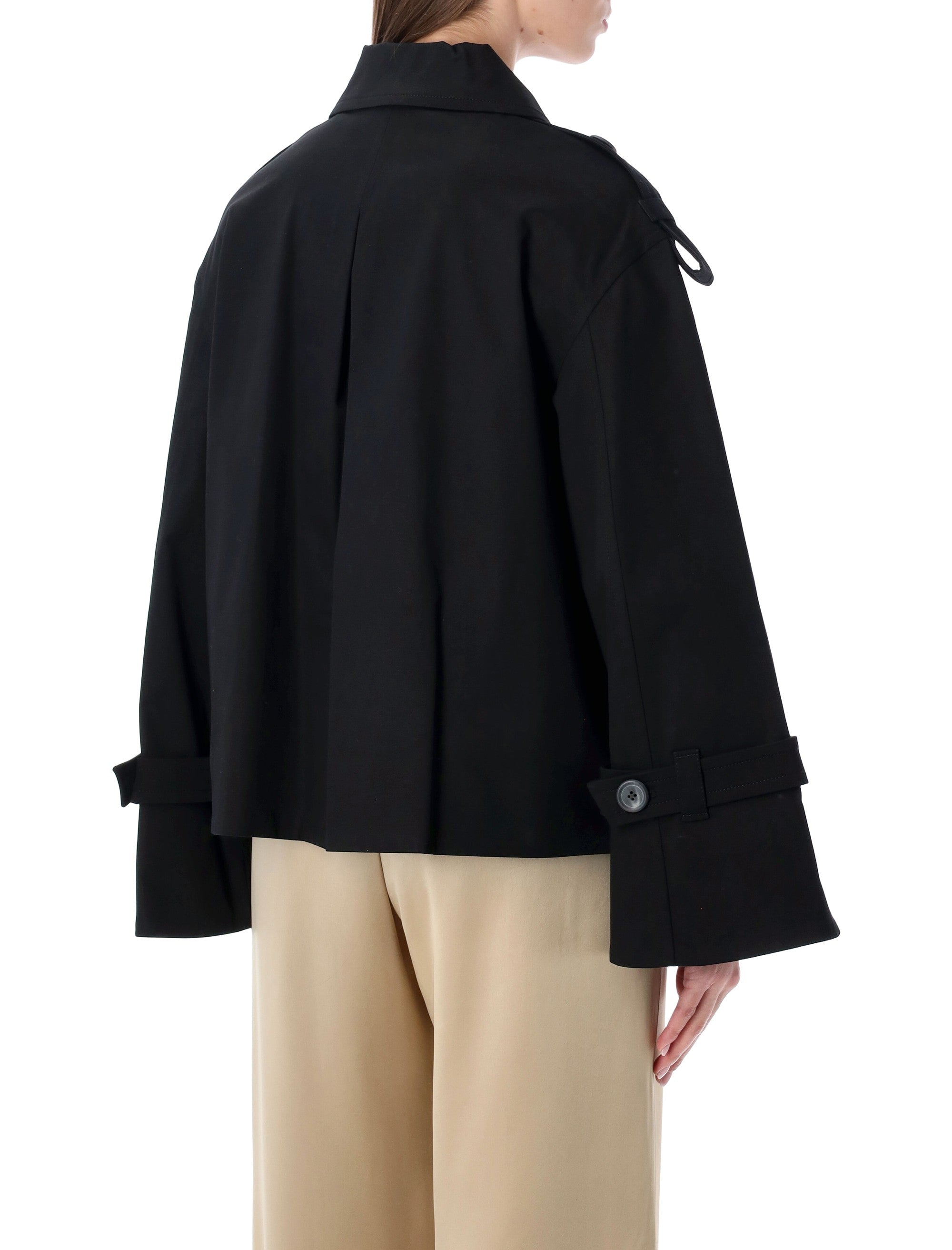 By Malene Birger Alisandra Oversized Trench Jacket Black Cotton Organic
