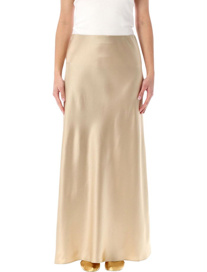 By Malene Birger Barbara Satin Maxi Skirt Old Beige Acetate