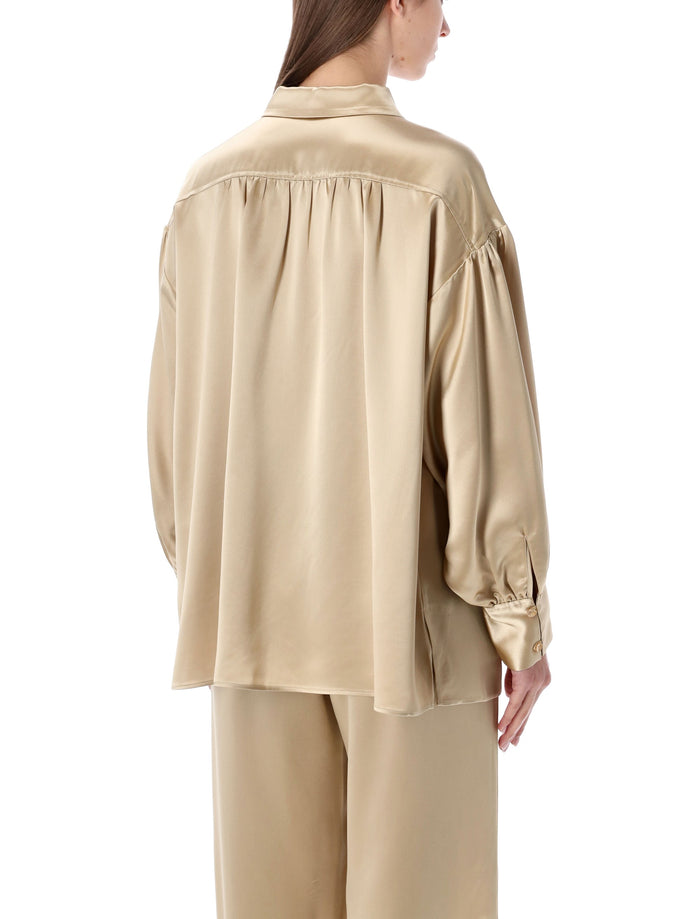 By Malene Birger Leonora Satin Blouse Old Beige Acetate
