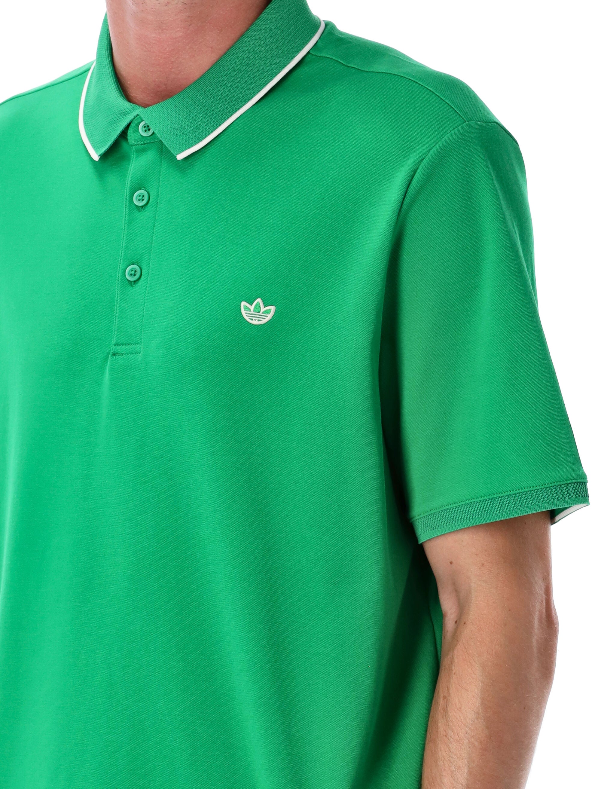 Green Originals Twistknit Trefoil polo shirt Cotton T-shirt