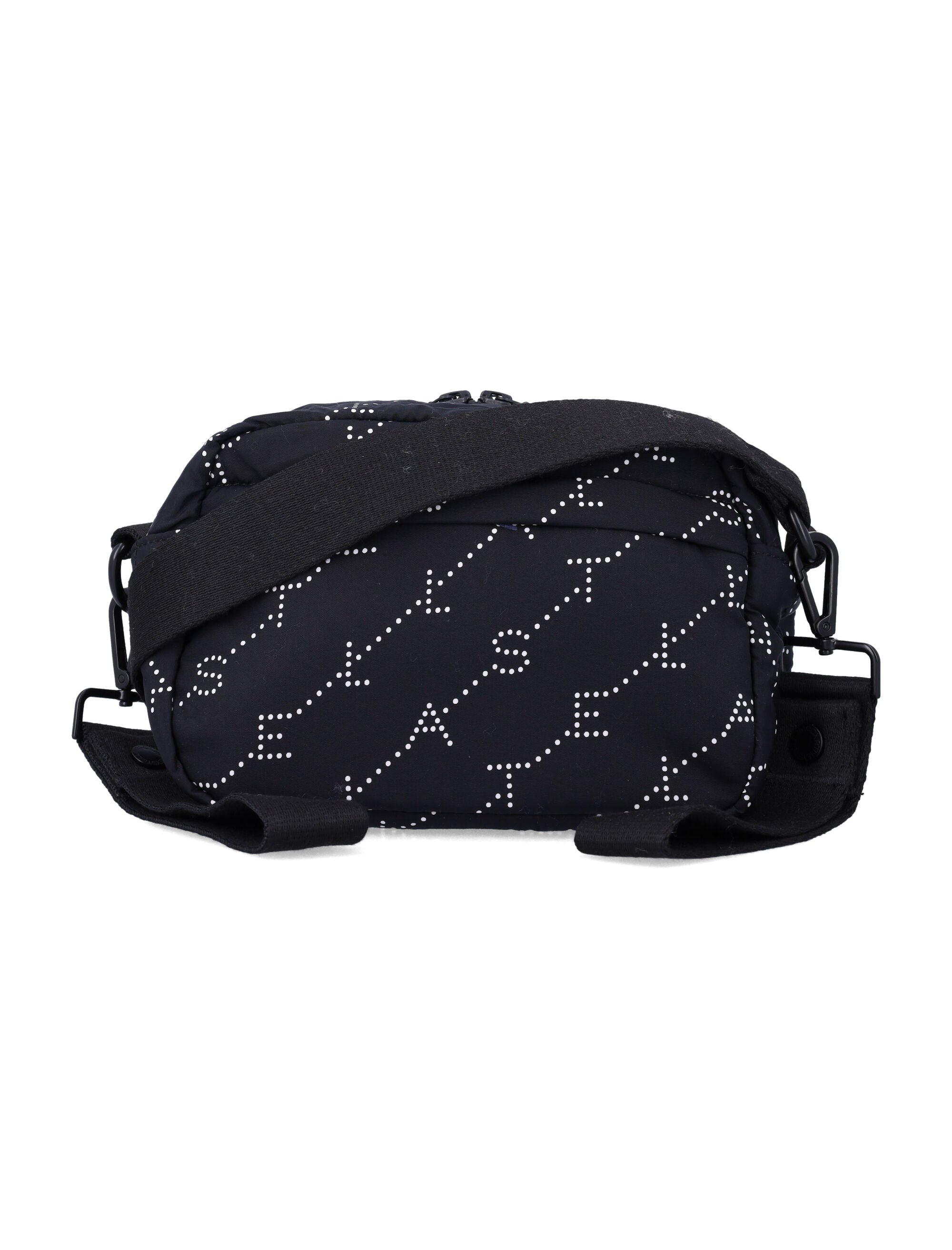 Stella McCartney Kids logo print crossbody bag Black/white Polyamide Shoulder