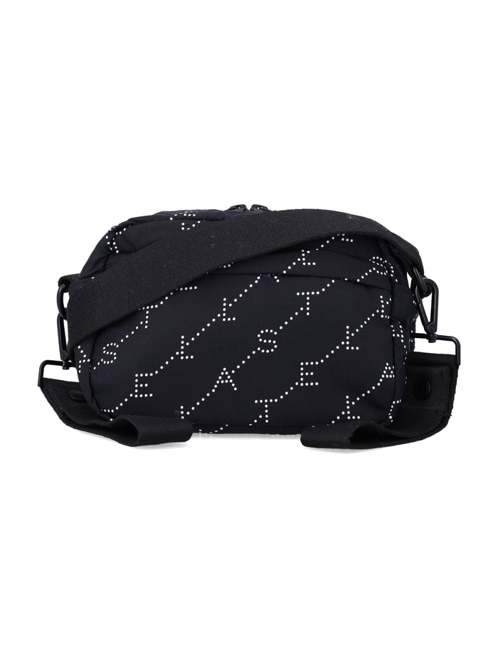 Stella McCartney Kids logo print crossbody bag Black/white Polyamide Shoulder
