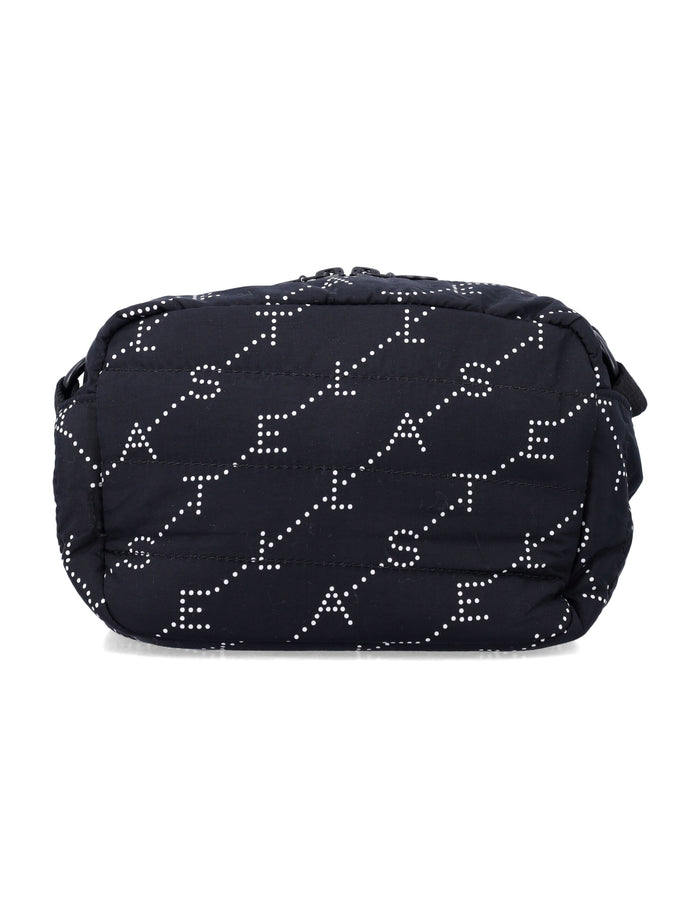 Stella McCartney Kids logo print crossbody bag Black/white Polyamide Shoulder