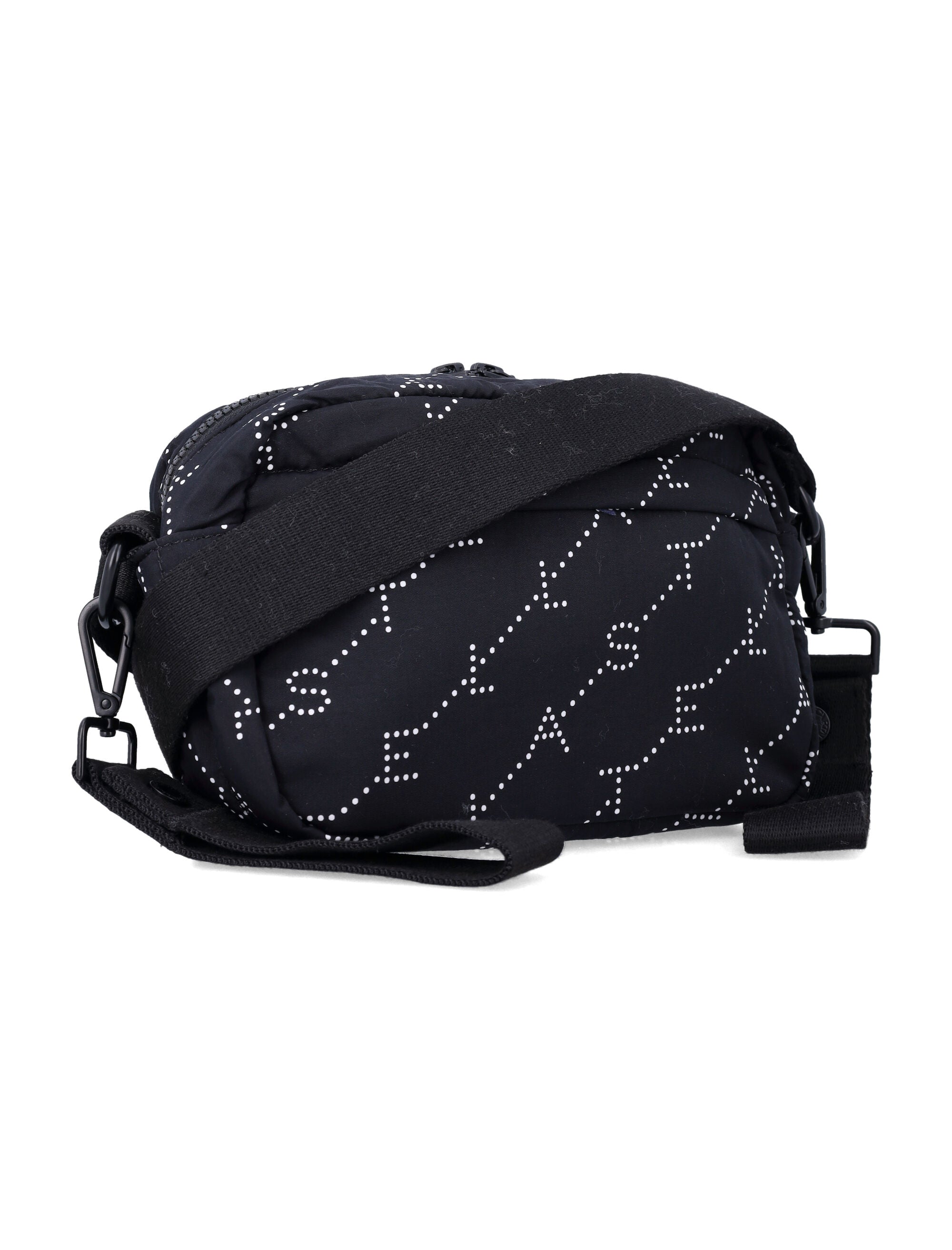 Stella McCartney Kids logo print crossbody bag Black/white Polyamide Shoulder