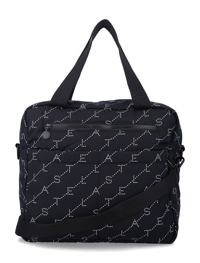 Stella McCartney Kids logo print baby tote bag Black/white Polyamide Shoulder