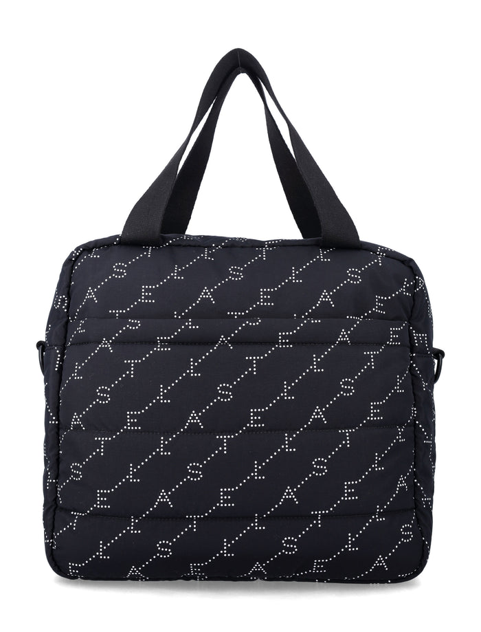 Stella McCartney Kids logo print baby tote bag Black/white Polyamide Shoulder