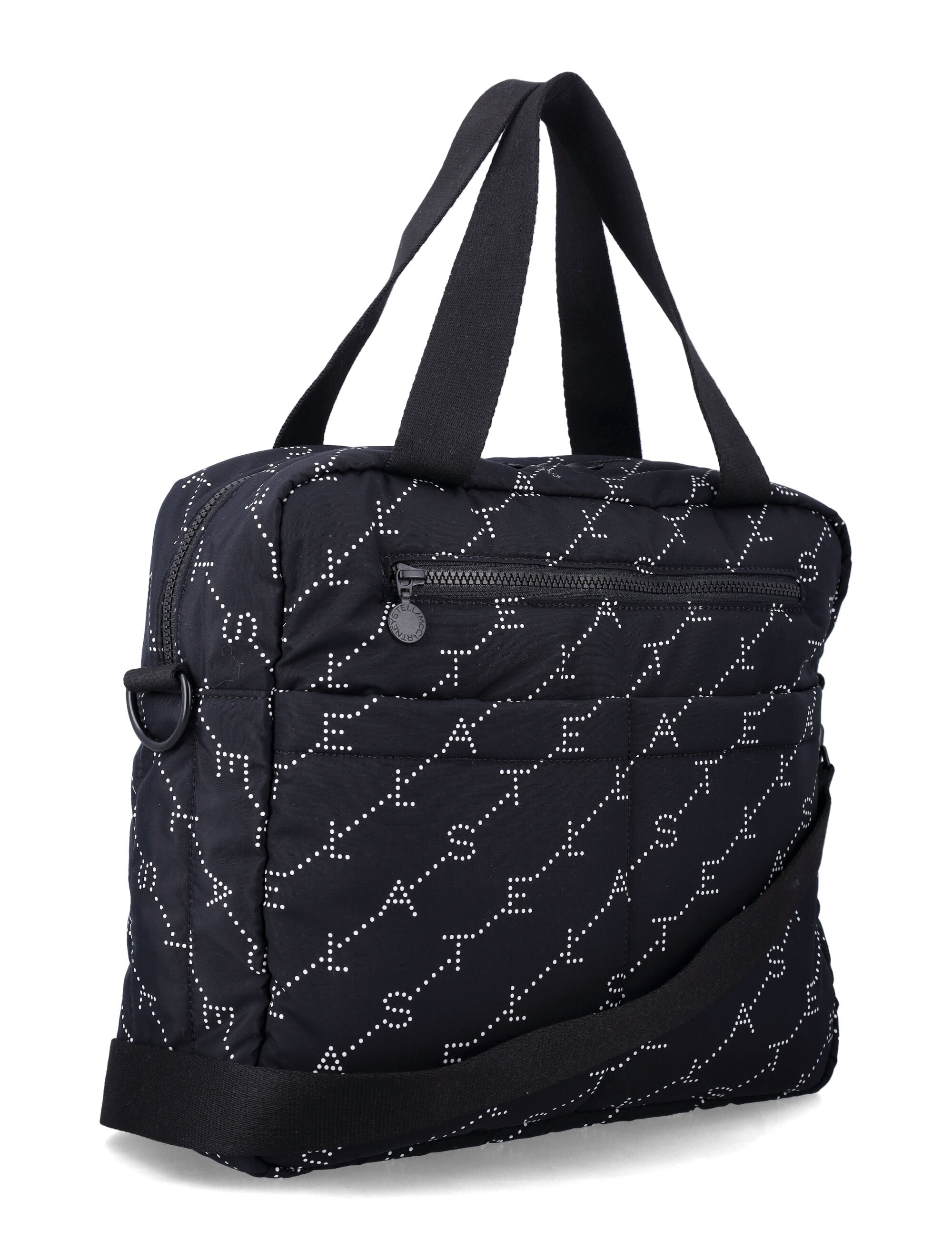 Stella McCartney Kids logo print baby tote bag Black/white Polyamide Shoulder