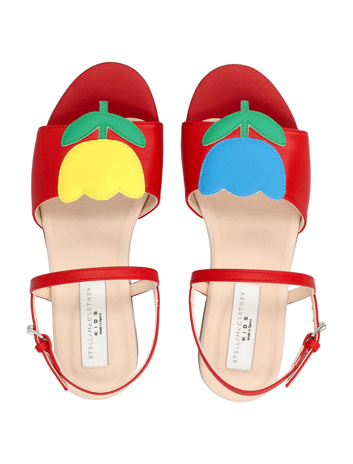 Stella McCartney Kids multicolor flowers sandals Red Polyurethane