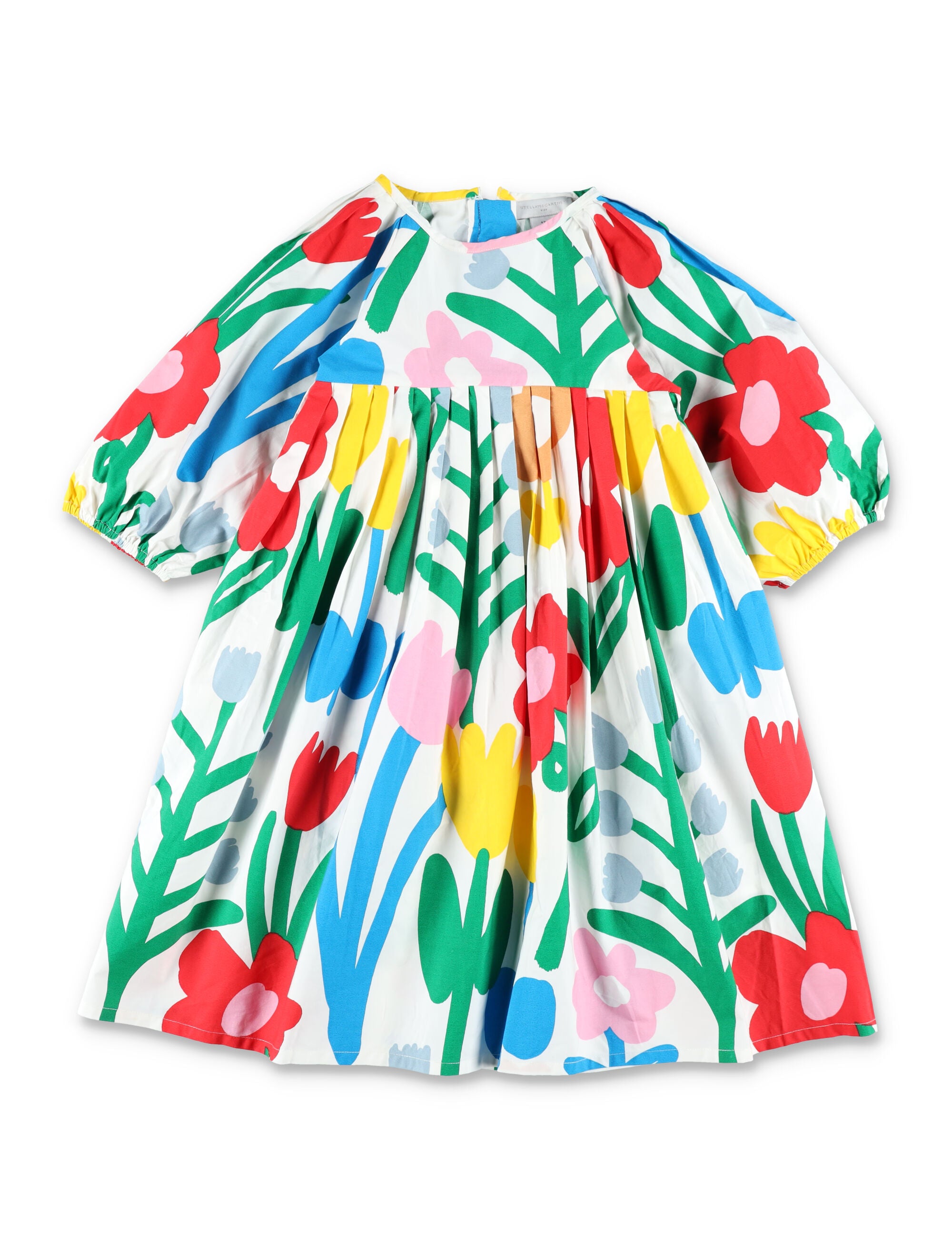 Stella McCartney Kids multi-flower dress for girls Ivory Cotton