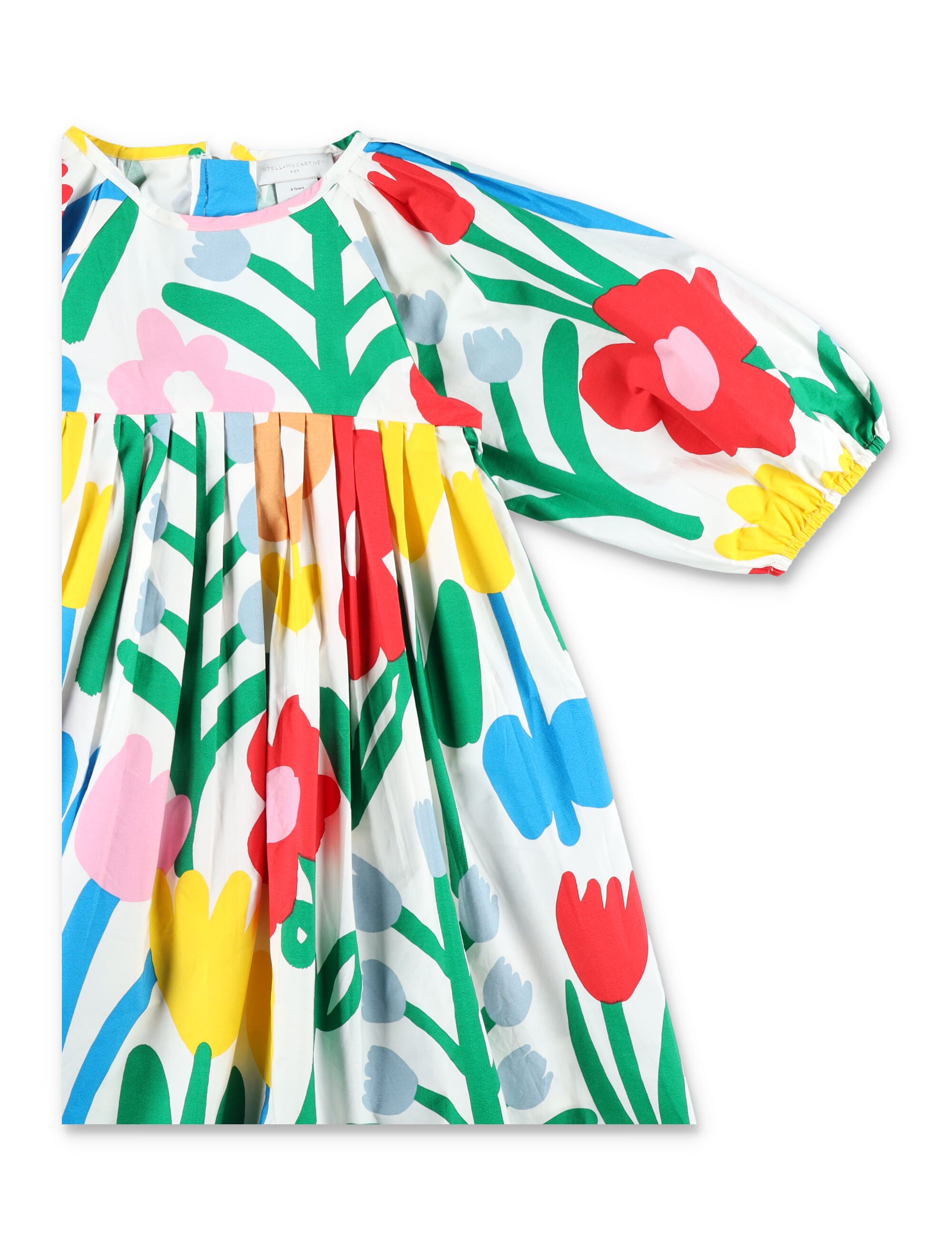 Stella McCartney Kids multi-flower dress for girls Ivory Cotton