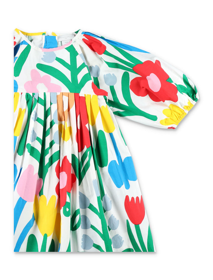 Stella McCartney Kids multi-flower dress for girls Ivory Cotton