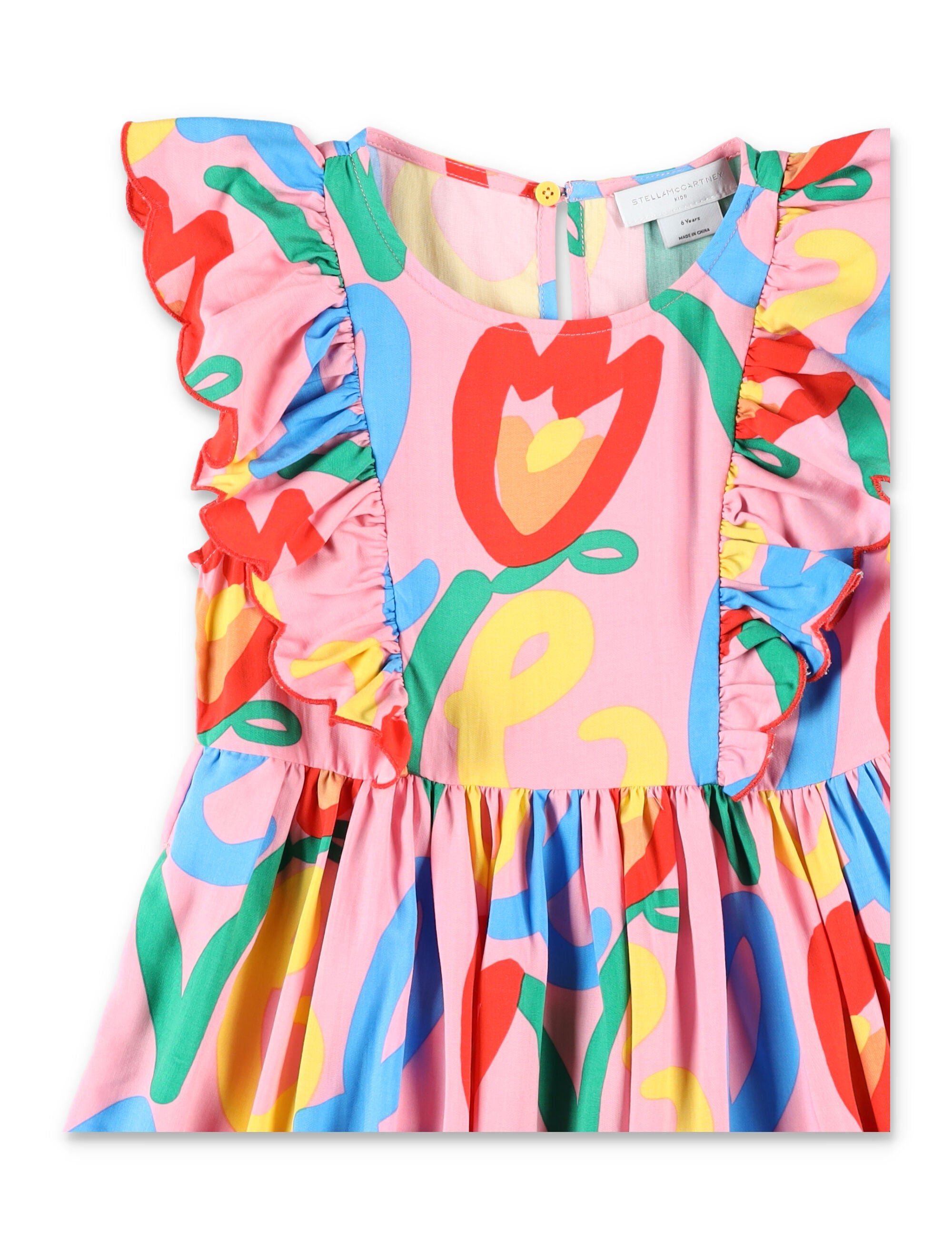 Stella McCartney Kids graphic Love dress for girls Rosa Viscose