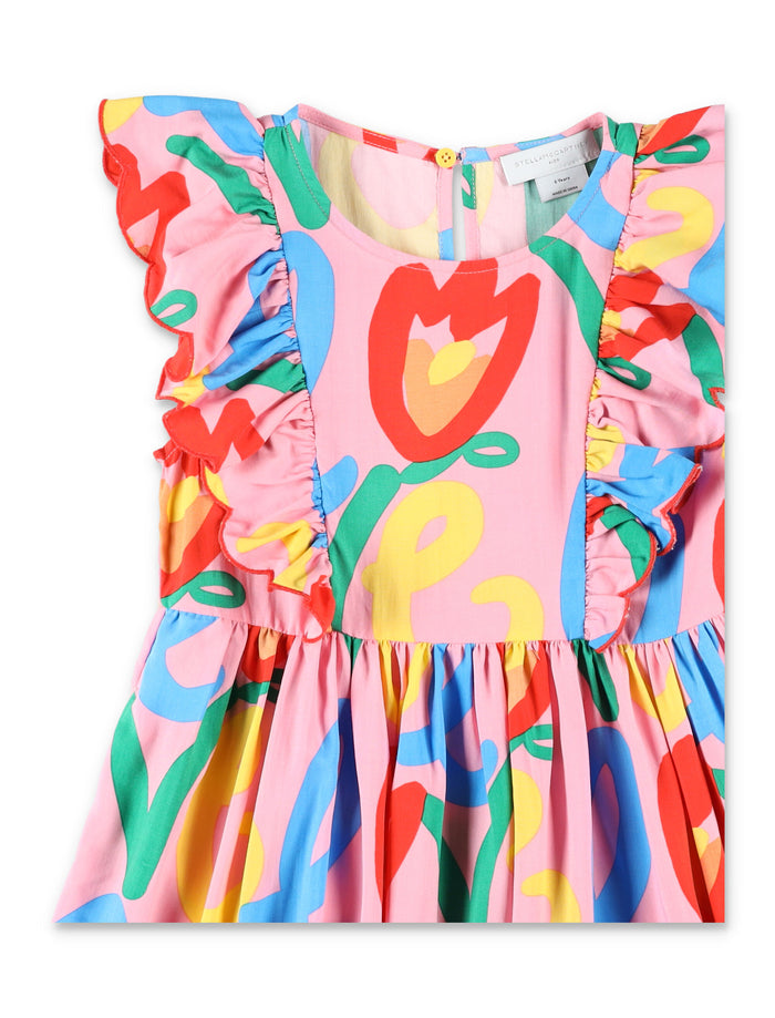 Stella McCartney Kids graphic Love dress for girls Rosa Viscose